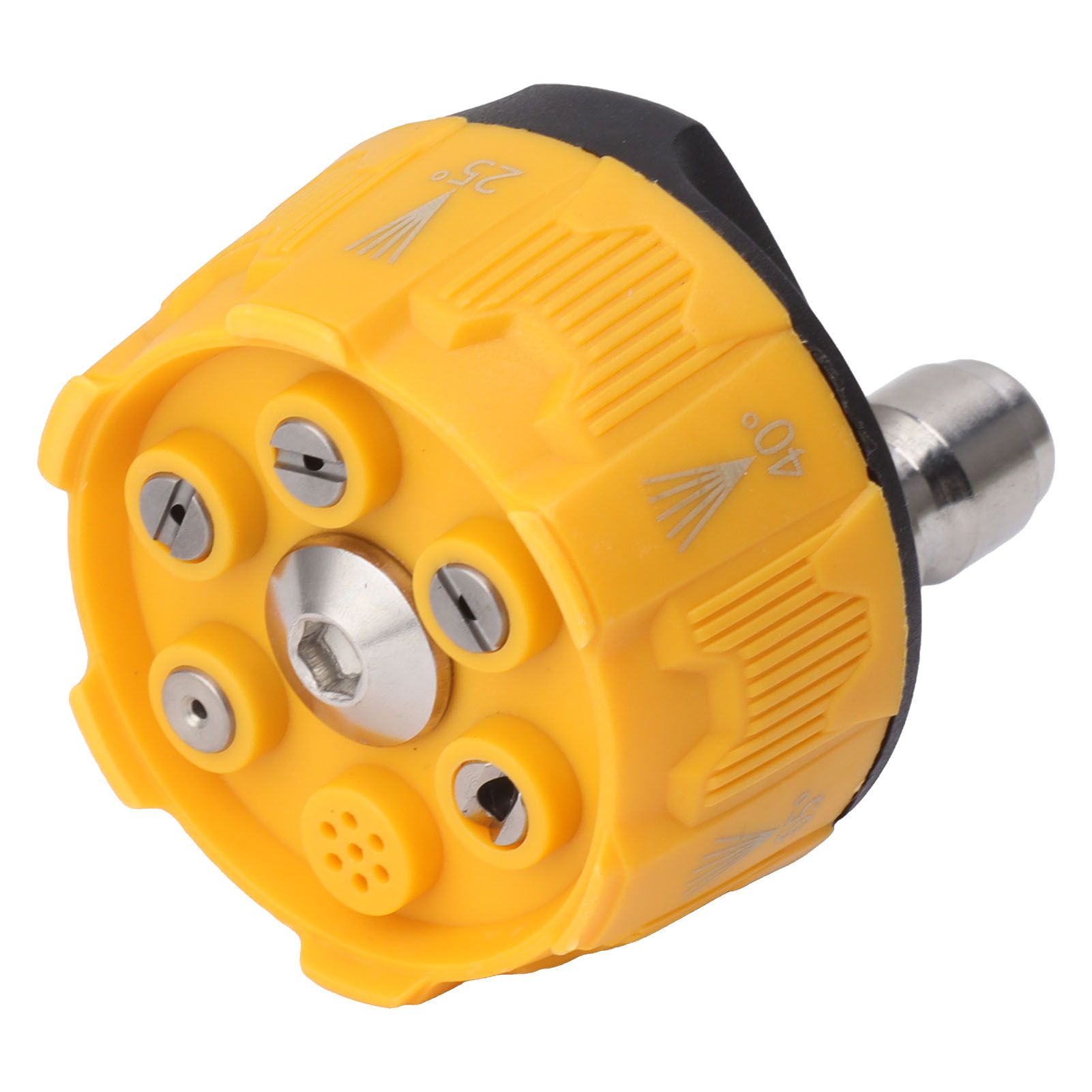 Pressure Washer Spray Nozzle 6 in 1 Multifunctional Adjustable Nozzle 1/4 Plug Interface Connect Tip Black and Yellow - Image 7