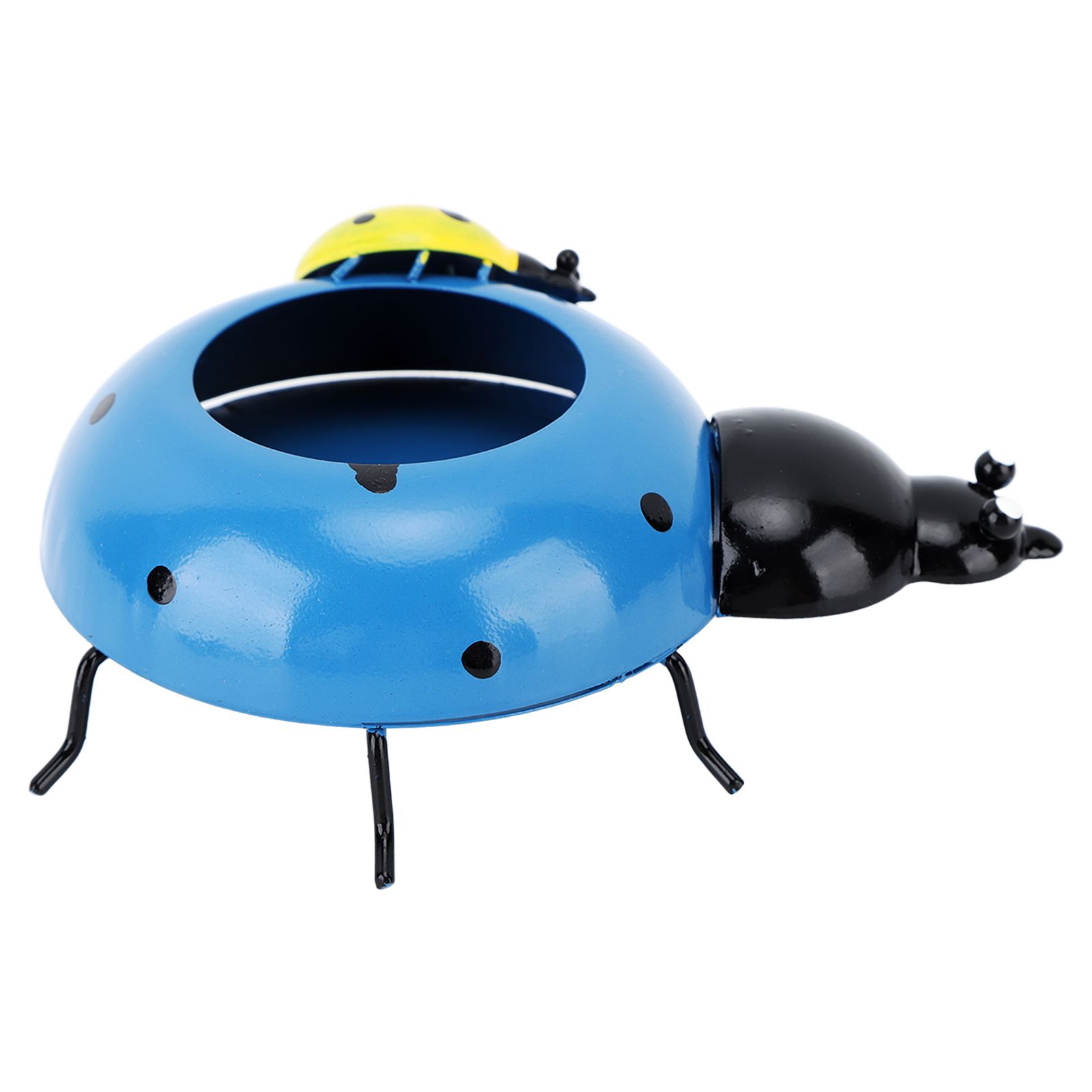 5.4cm Diameter Flower Pot Decor Ladybug Shaped Smoothing Surfaces Iron Planter Pot for Garden Blue - Image 2