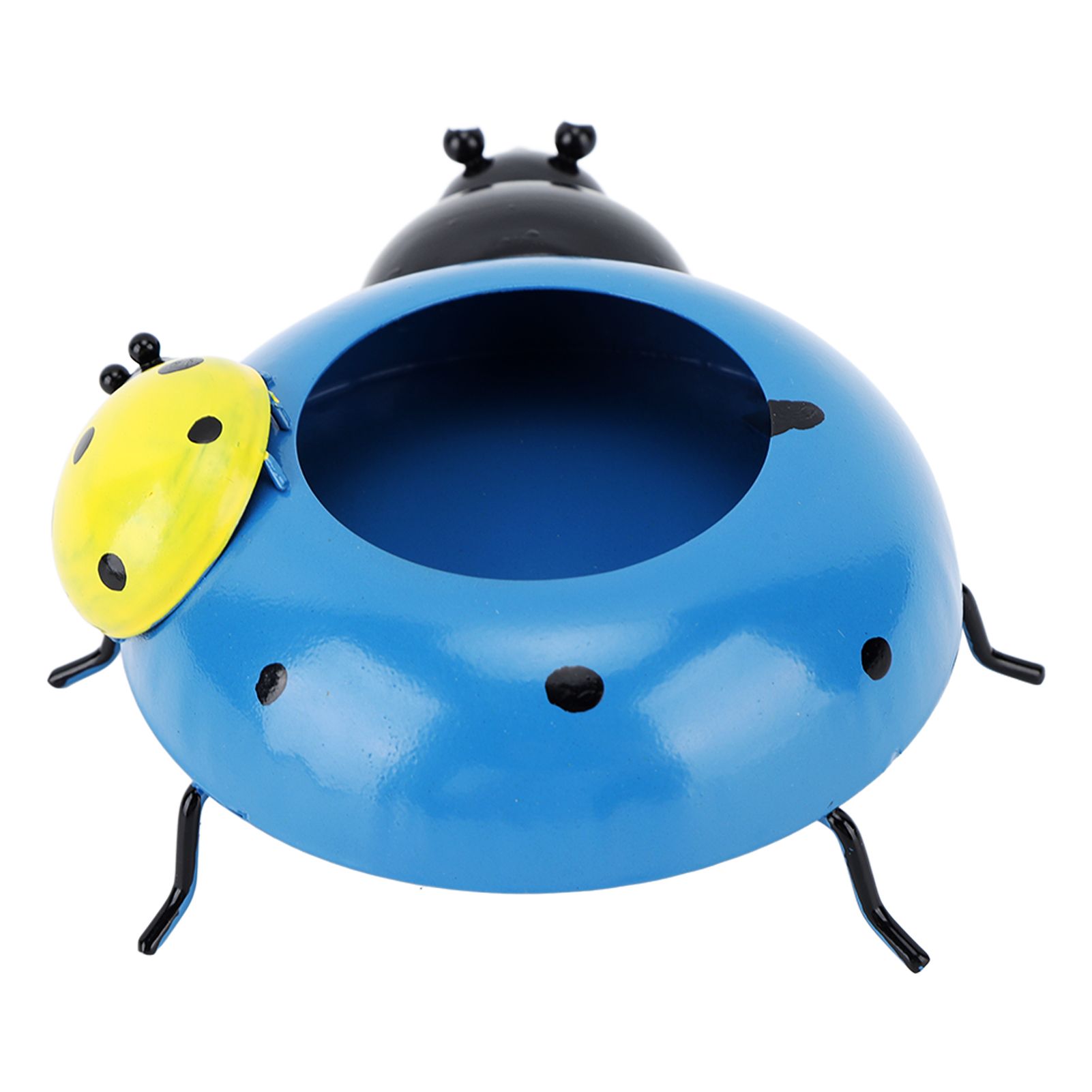5.4cm Diameter Flower Pot Decor Ladybug Shaped Smoothing Surfaces Iron Planter Pot for Garden Blue - Image 4