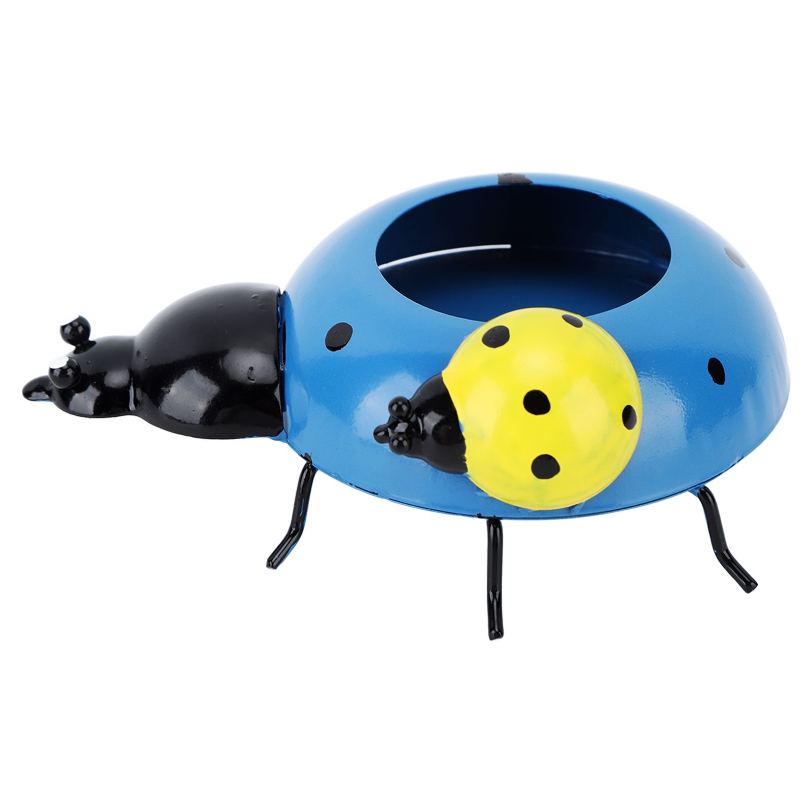 5.4cm Diameter Flower Pot Decor Ladybug Shaped Smoothing Surfaces Iron Planter Pot for Garden Blue - Image 5