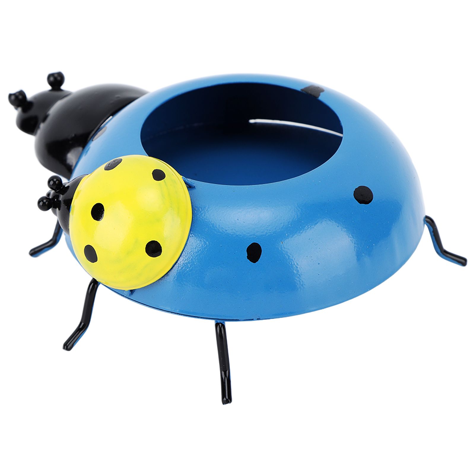5.4cm Diameter Flower Pot Decor Ladybug Shaped Smoothing Surfaces Iron Planter Pot for Garden Blue - Image 6
