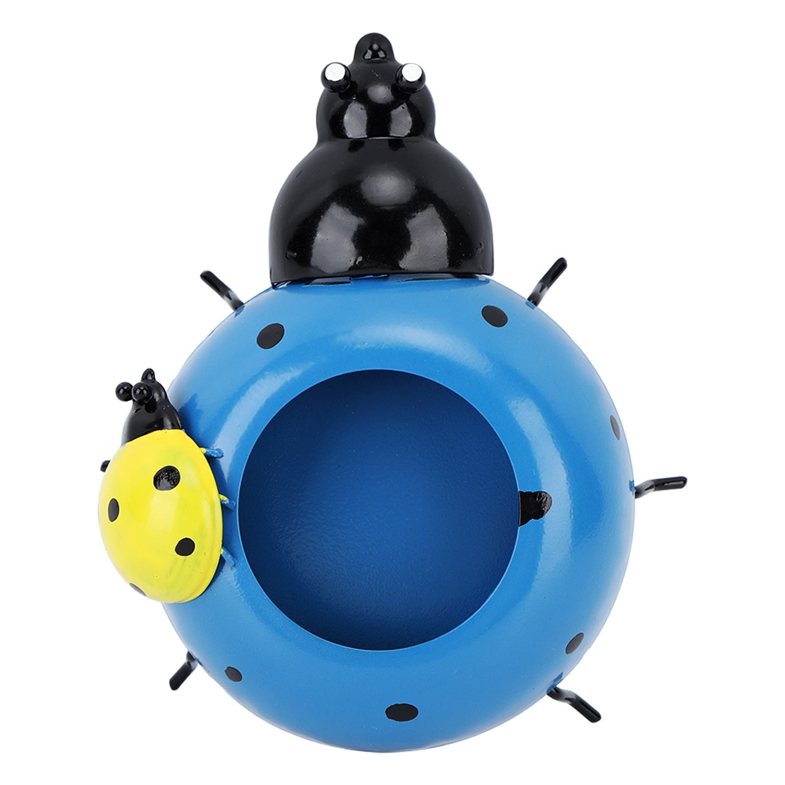 5.4cm Diameter Flower Pot Decor Ladybug Shaped Smoothing Surfaces Iron Planter Pot for Garden Blue - Image 7