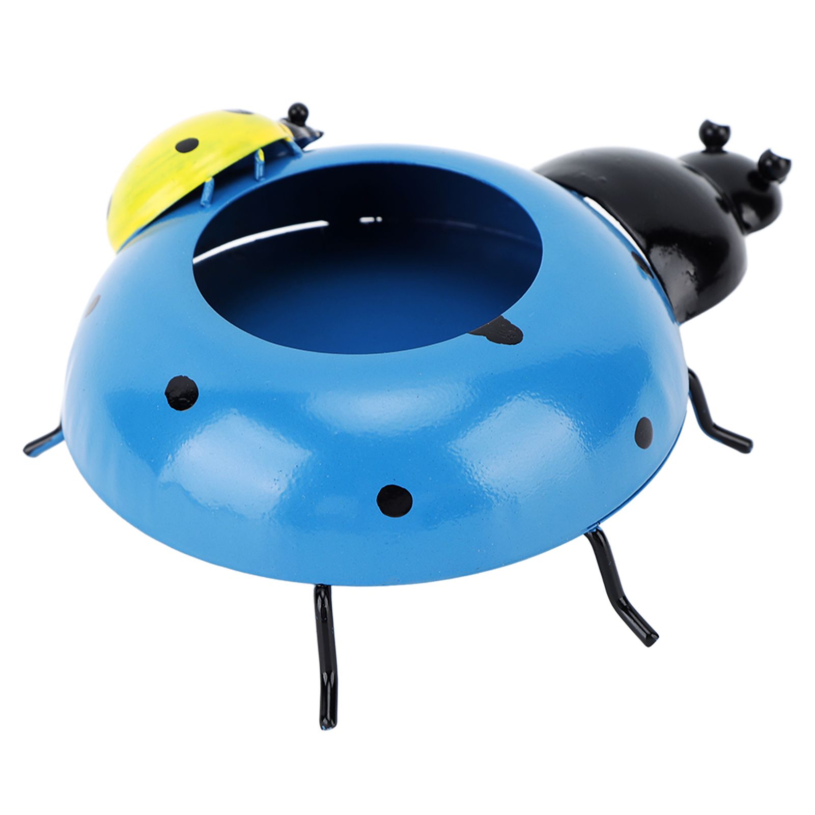 5.4cm Diameter Flower Pot Decor Ladybug Shaped Smoothing Surfaces Iron Planter Pot for Garden Blue - Image 8