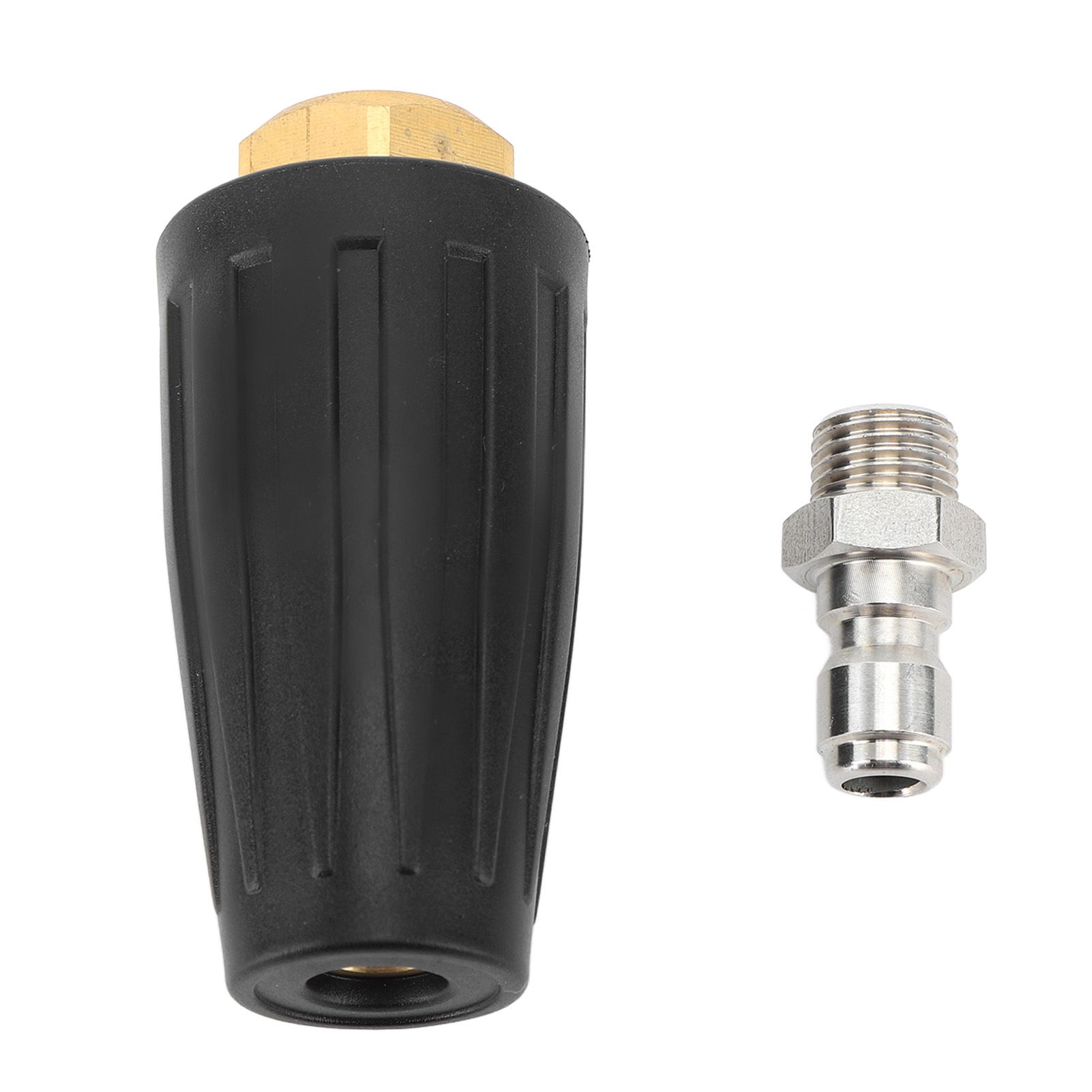 Pressure Washer Turbo Nozzle 1/4in Quick Connect Ceramic Core Copper 3000PSI Rotating Turbo Nozzle Black - Image 1