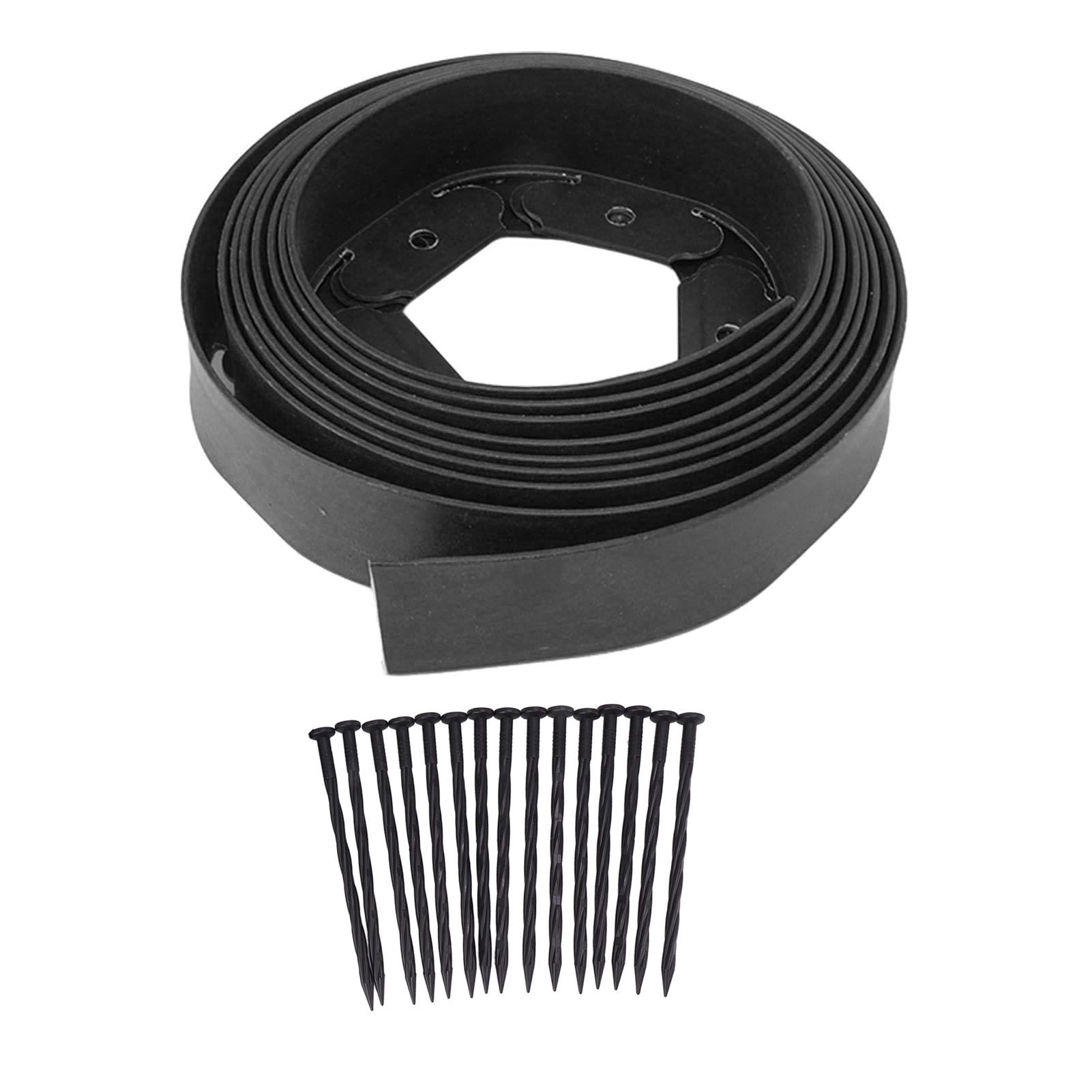 Landscape Edging Kit Lawn Edging Include 15 Spikes PE Garden Edging Border for Landscaping Flower Gardens Lawn - Image 1
