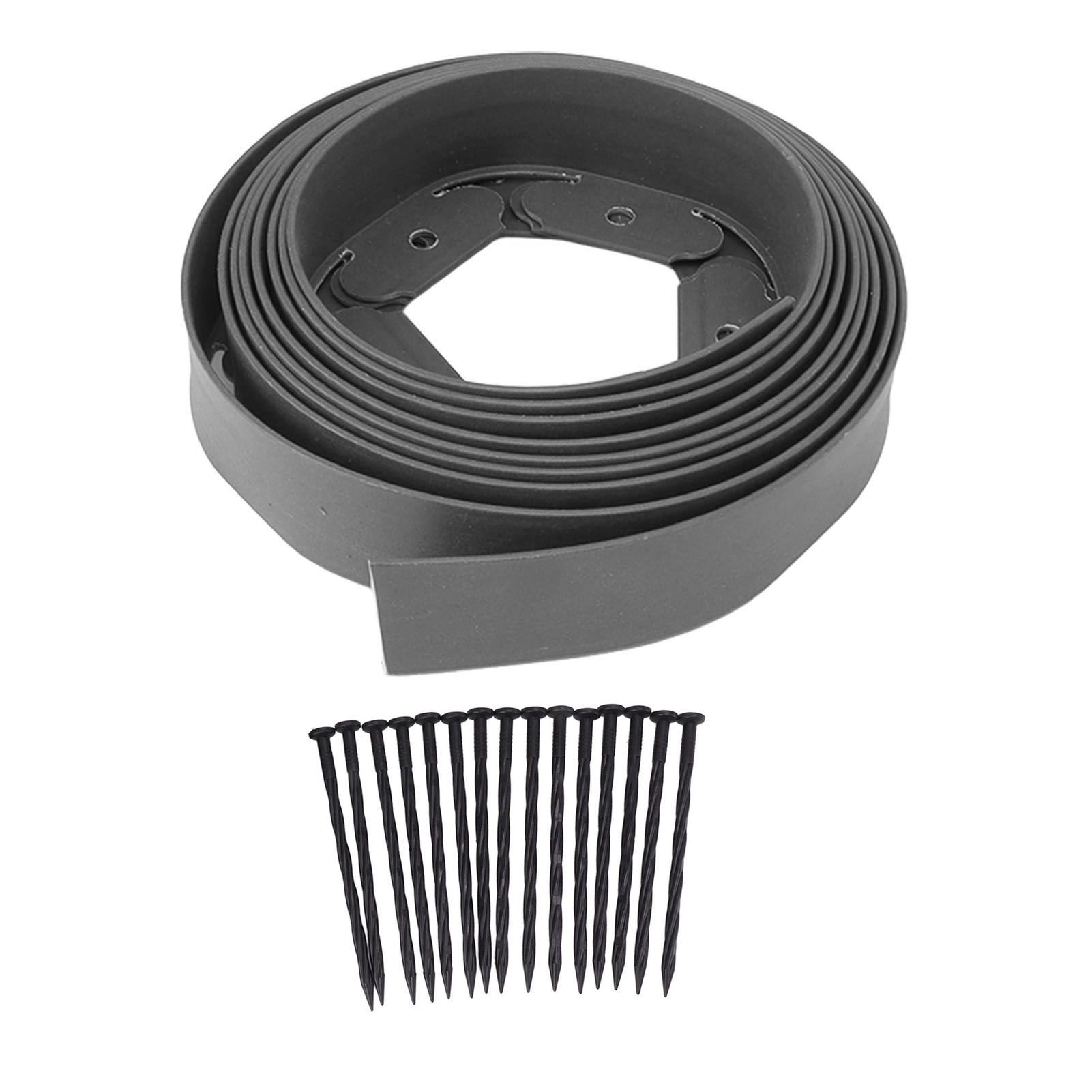 Landscape Edging Kit Lawn Edging Include 15 Spikes PE Garden Edging Border for Landscaping Flower Gardens Lawn - Image 1