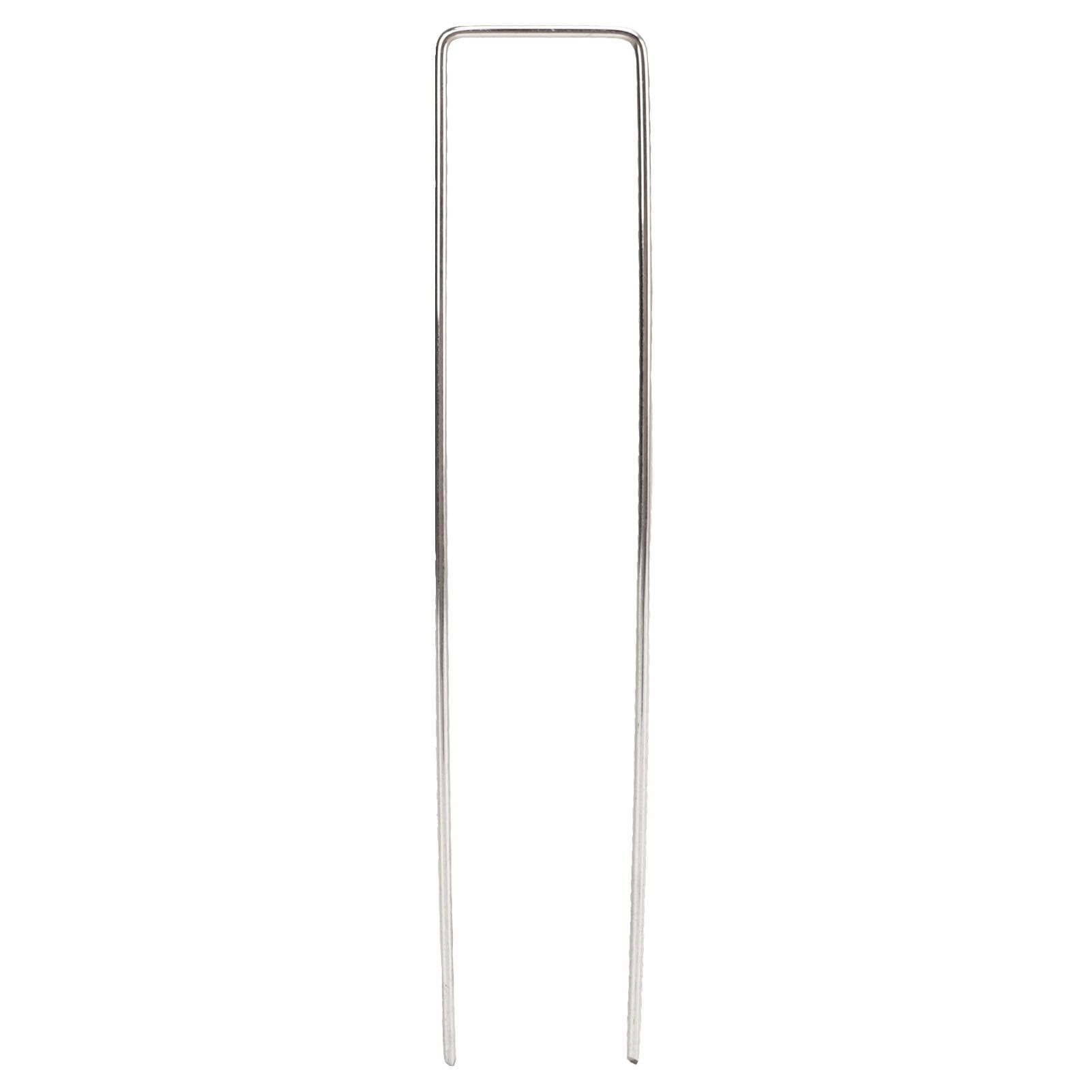 100Pcs U Shaped Garden Stakes Galvanized Steel Landscape Stakes Pins for Weed Barrier Sod Fabric Decorations Roughness 3mm/0.12in - Image 6