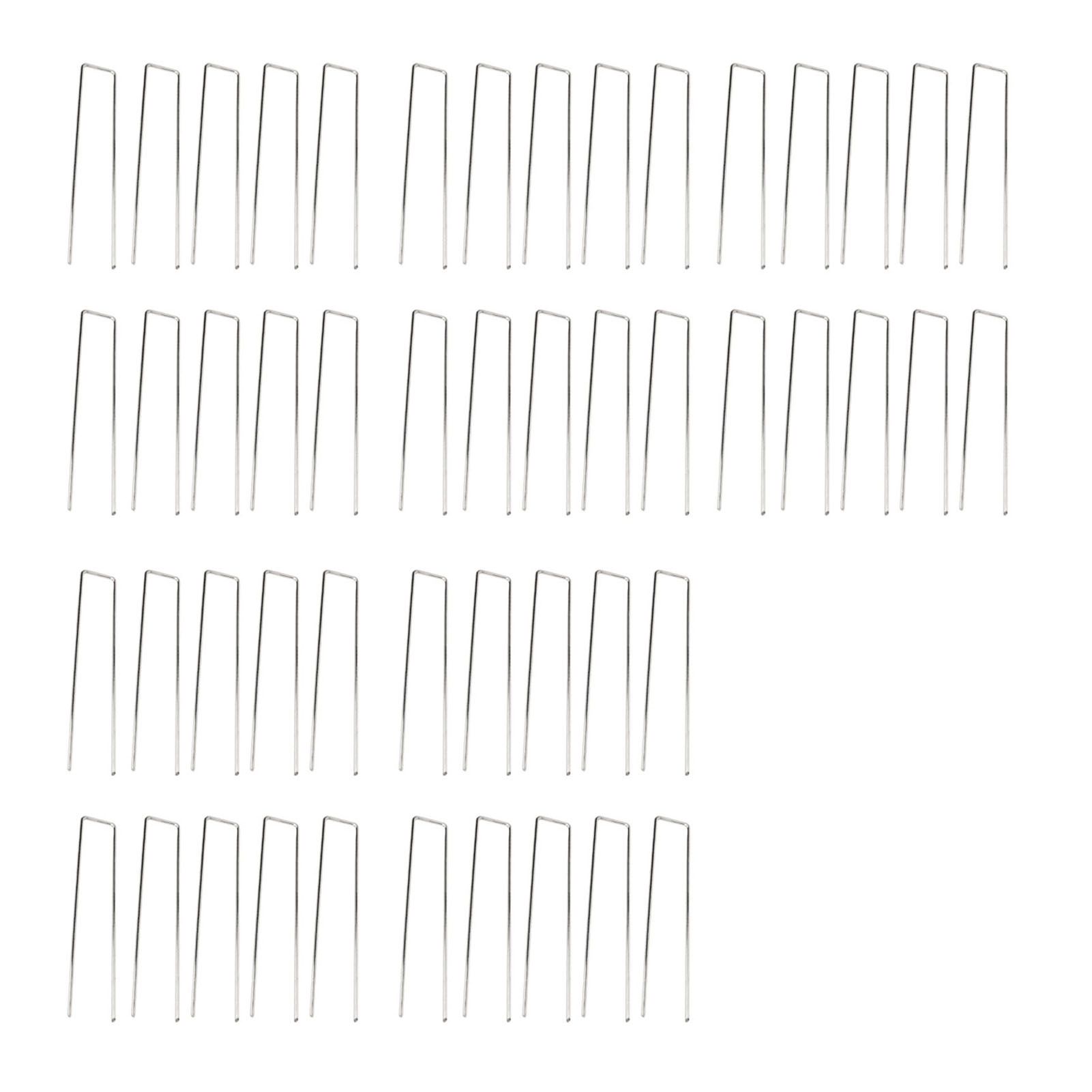 50Pcs Galvanized Steel Garden Stakes U Shaped Tent Stakes U Shaped Galvanized Landscape Pins Heavy Duty Yard Ground Pin 4x10cm 0.4mm Thickness - Image 1