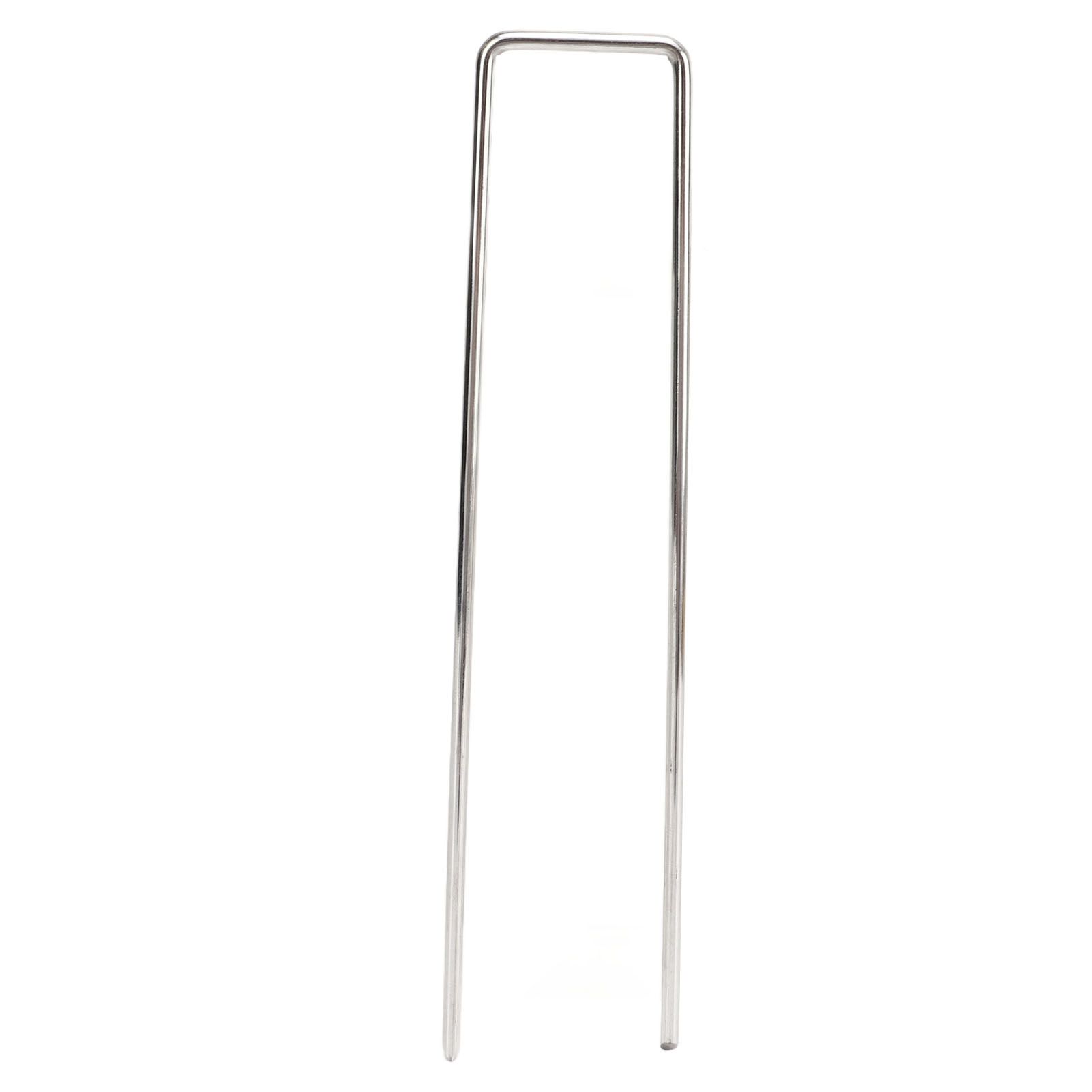 50Pcs Galvanized Steel Garden Stakes U Shaped Tent Stakes U Shaped Galvanized Landscape Pins Heavy Duty Yard Ground Pin 4x10cm 0.4mm Thickness - Image 2