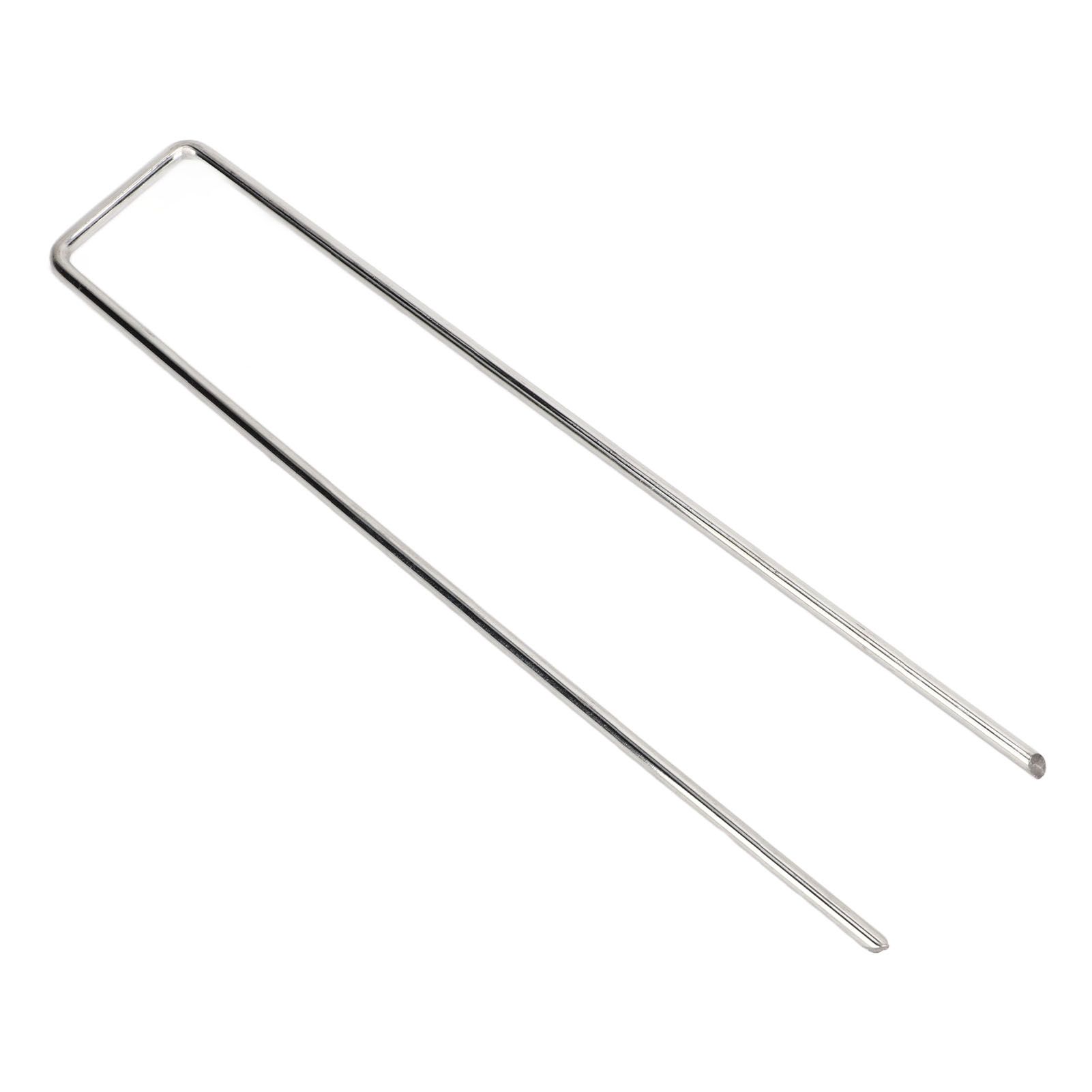 50Pcs Galvanized Steel Garden Stakes U Shaped Tent Stakes U Shaped Galvanized Landscape Pins Heavy Duty Yard Ground Pin 4x10cm 0.4mm Thickness - Image 3