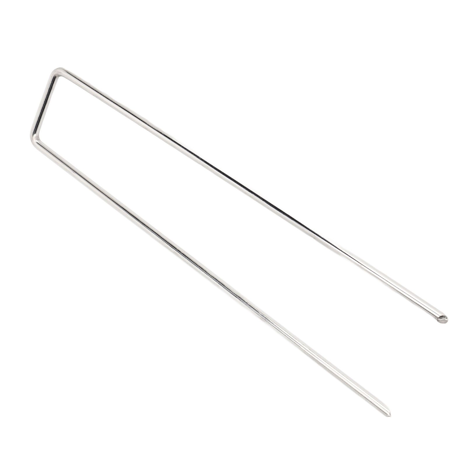 50Pcs Galvanized Steel Garden Stakes U Shaped Tent Stakes U Shaped Galvanized Landscape Pins Heavy Duty Yard Ground Pin 4x10cm 0.4mm Thickness - Image 4