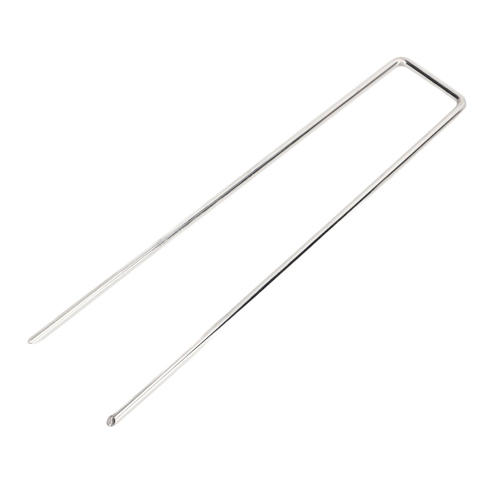 50Pcs Galvanized Steel Garden Stakes U Shaped Tent Stakes U Shaped Galvanized Landscape Pins Heavy Duty Yard Ground Pin 4x10cm 0.4mm Thickness - Image 5