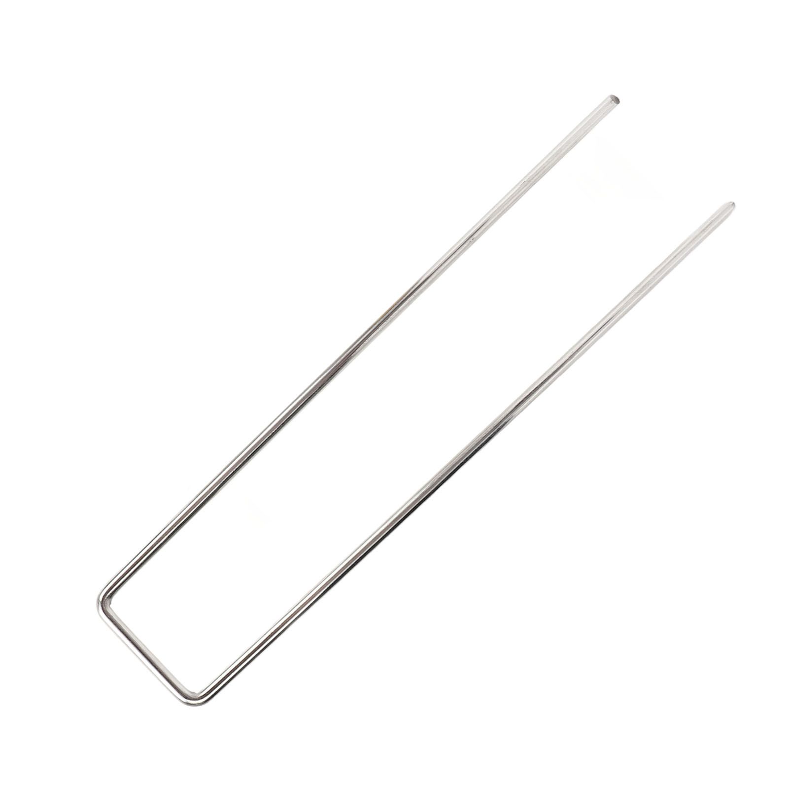 50Pcs Galvanized Steel Garden Stakes U Shaped Tent Stakes U Shaped Galvanized Landscape Pins Heavy Duty Yard Ground Pin 4x10cm 0.4mm Thickness - Image 6