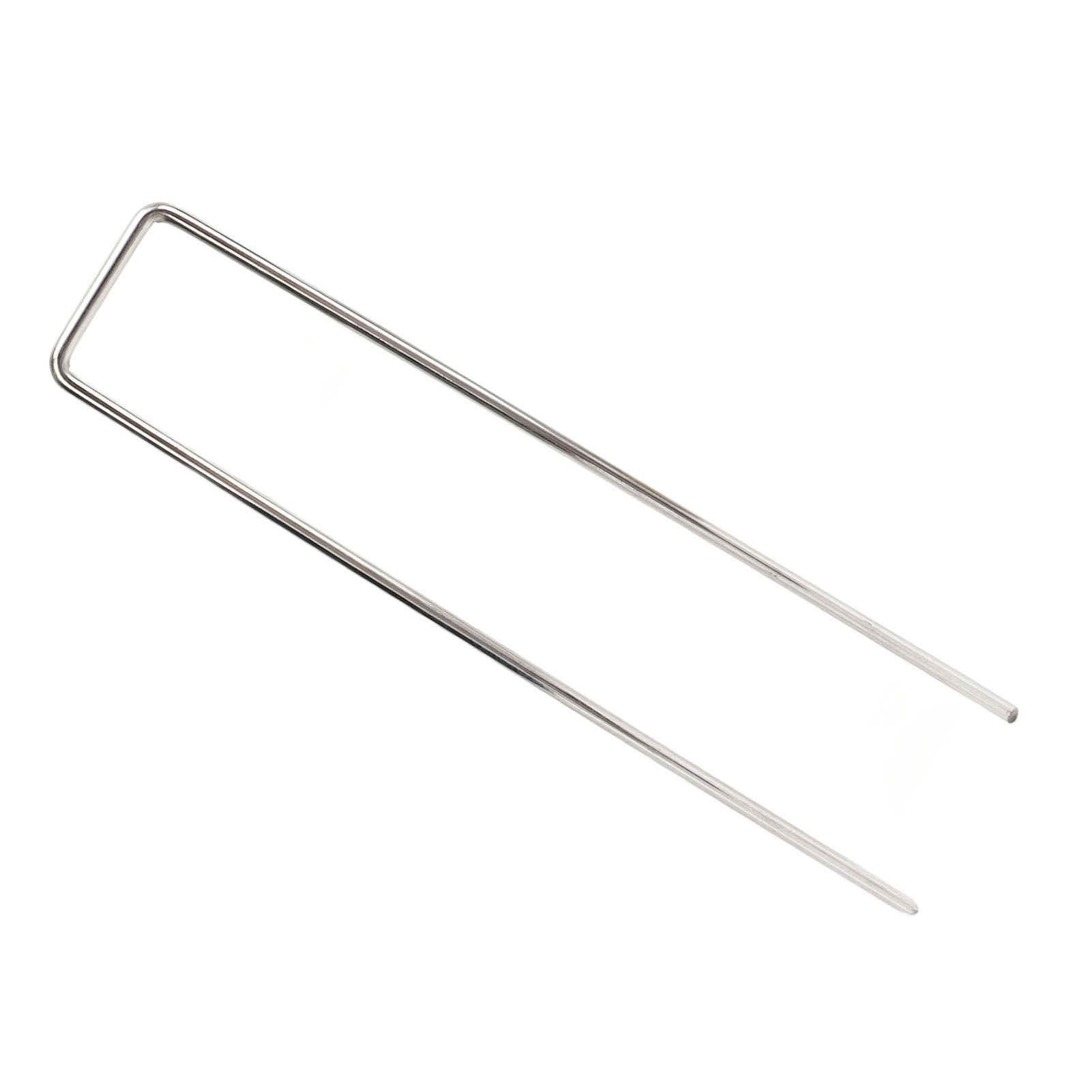 50Pcs Galvanized Steel Garden Stakes U Shaped Tent Stakes U Shaped Galvanized Landscape Pins Heavy Duty Yard Ground Pin 4x10cm 0.4mm Thickness - Image 7