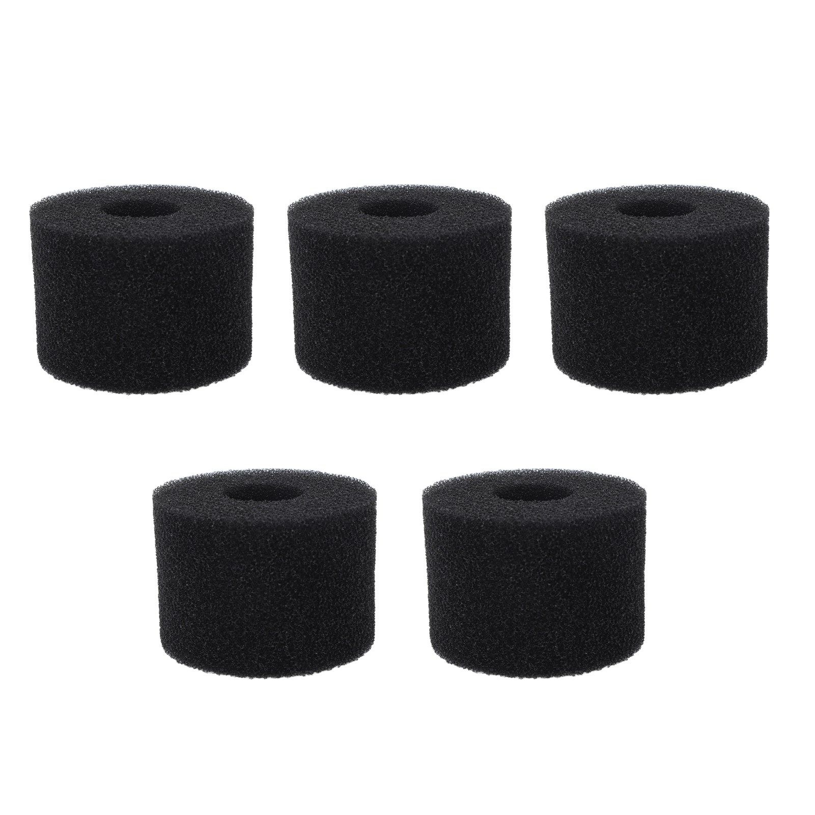 5PCS Pool Filter Sponge PU Sponge Black Reusable Washable Cylindrical Simming Pool Filter Foam for Pool Pump S - Image 1
