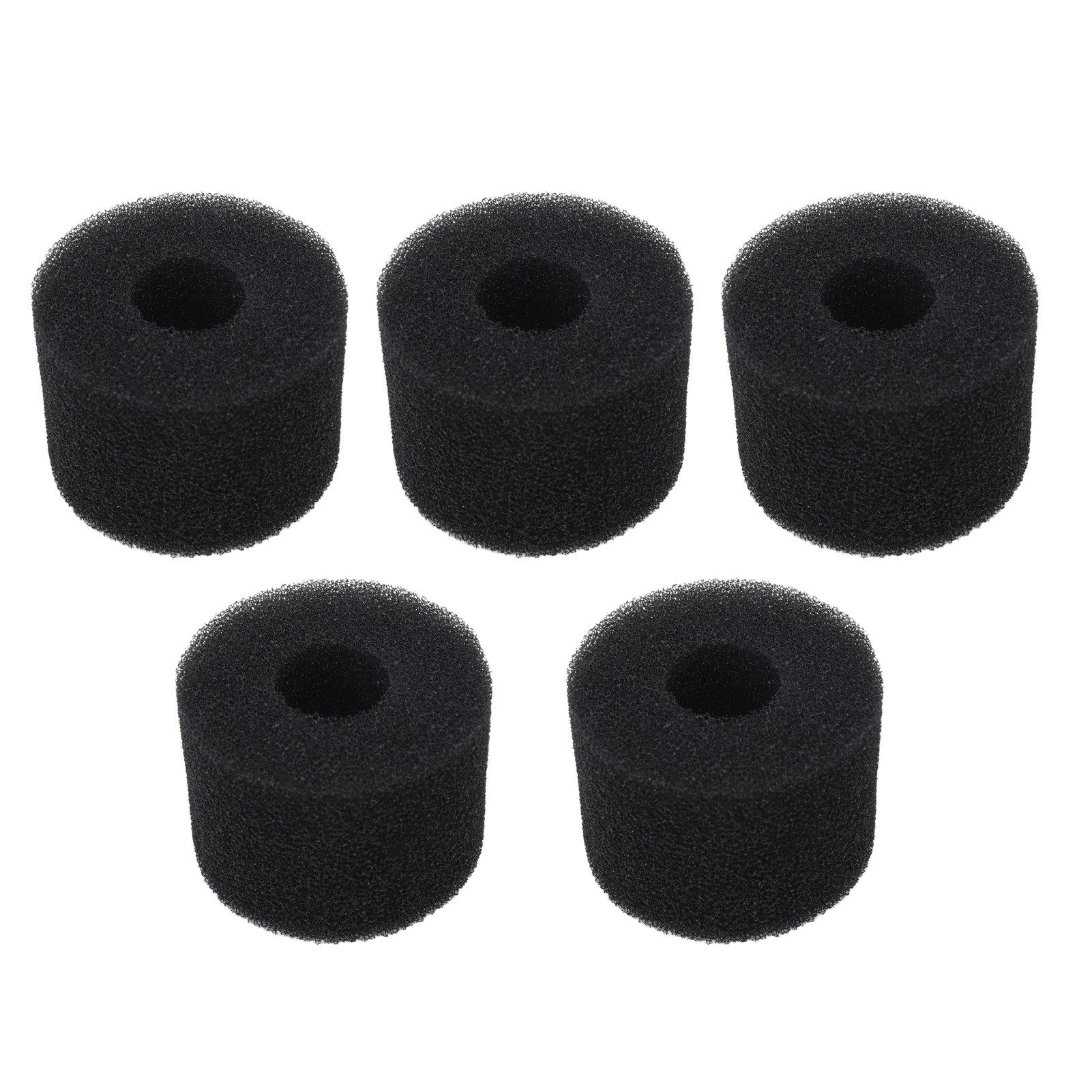 5PCS Pool Filter Sponge PU Sponge Black Reusable Washable Cylindrical Simming Pool Filter Foam for Pool Pump S - Image 2
