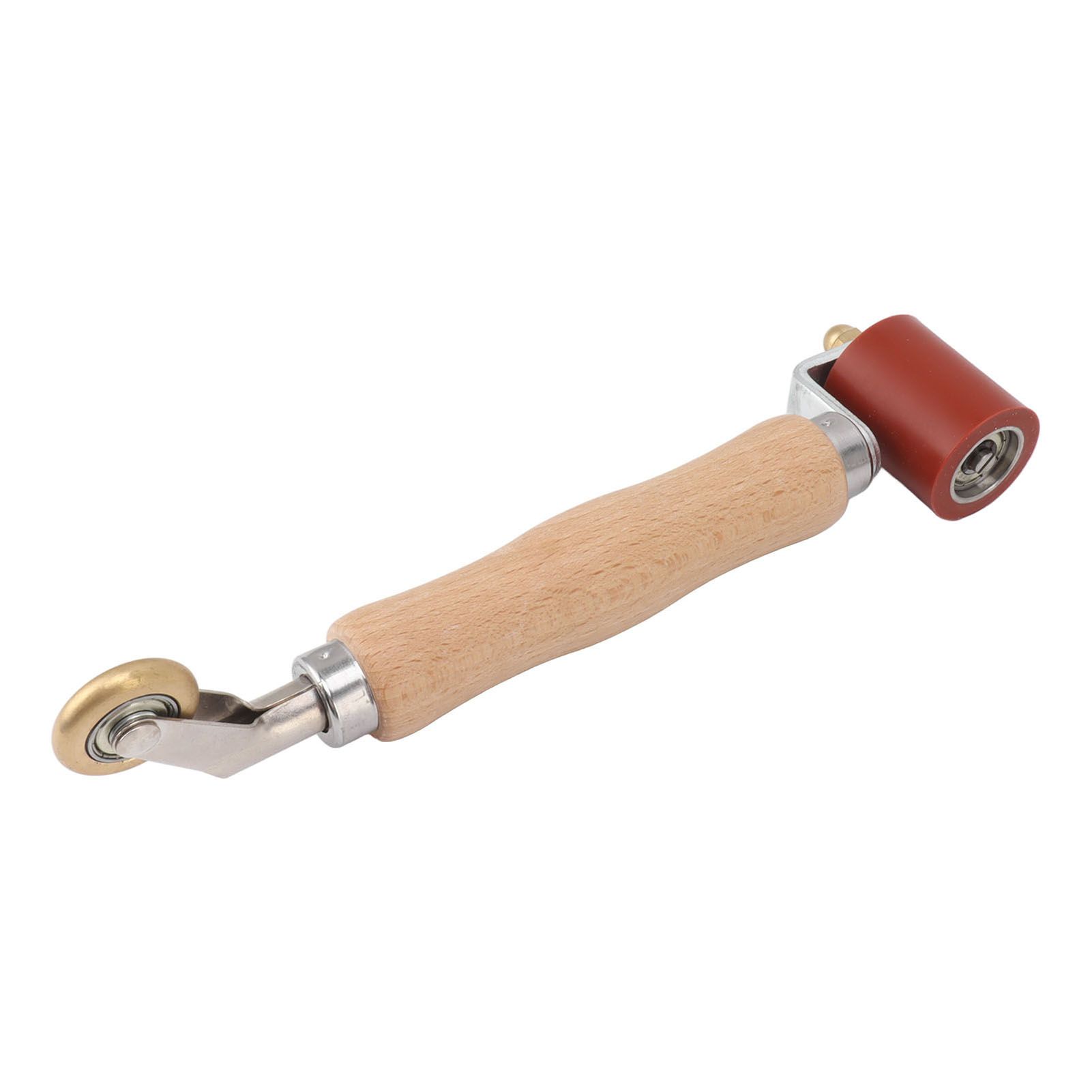 40mm Silicone Seam Roller Dual Use Brass Wheel Wood Handle Wallpaper Flat Seam Roller for PVC TPO Welding Red - Image 6