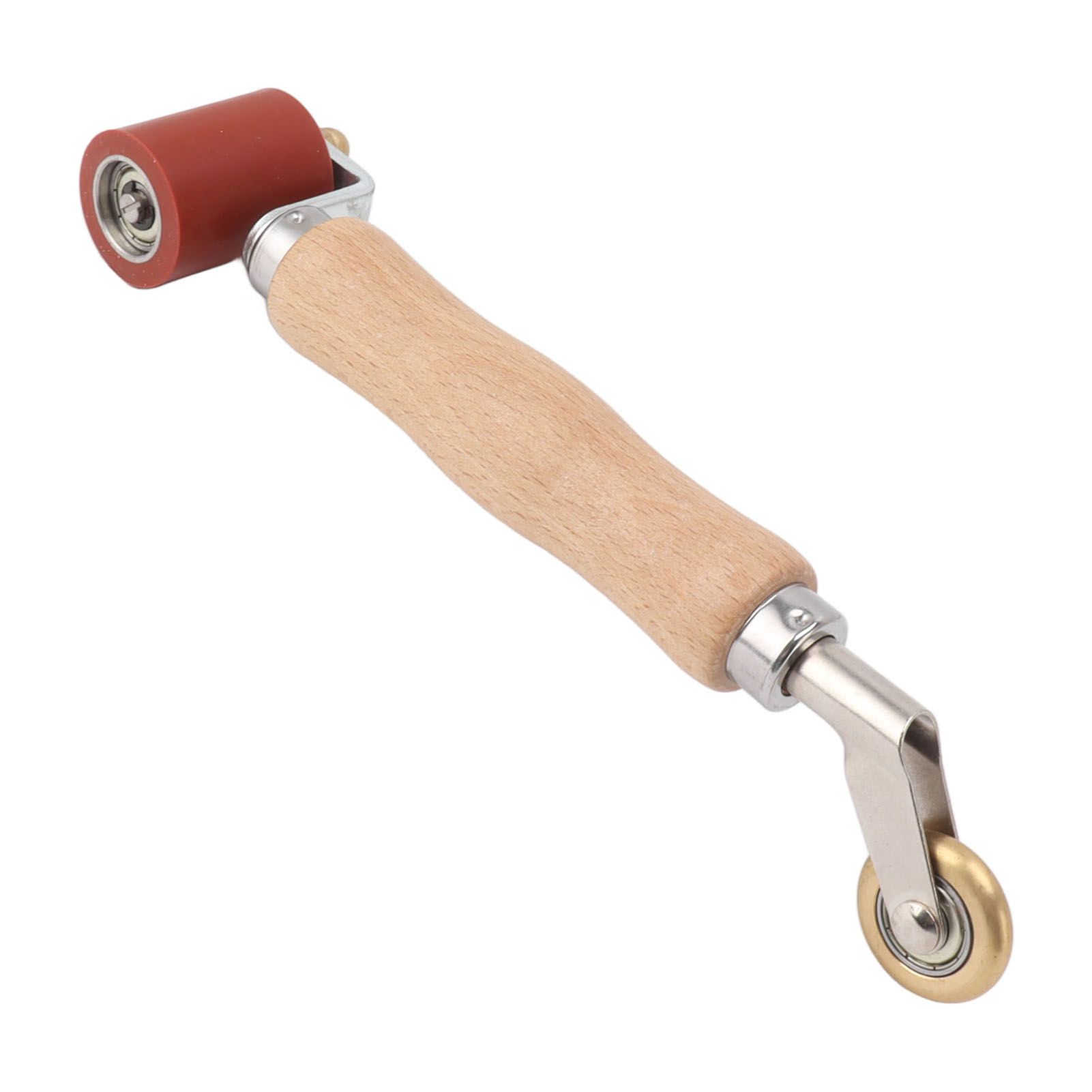 40mm Silicone Seam Roller Dual Use Brass Wheel Wood Handle Wallpaper Flat Seam Roller for PVC TPO Welding Red - Image 7