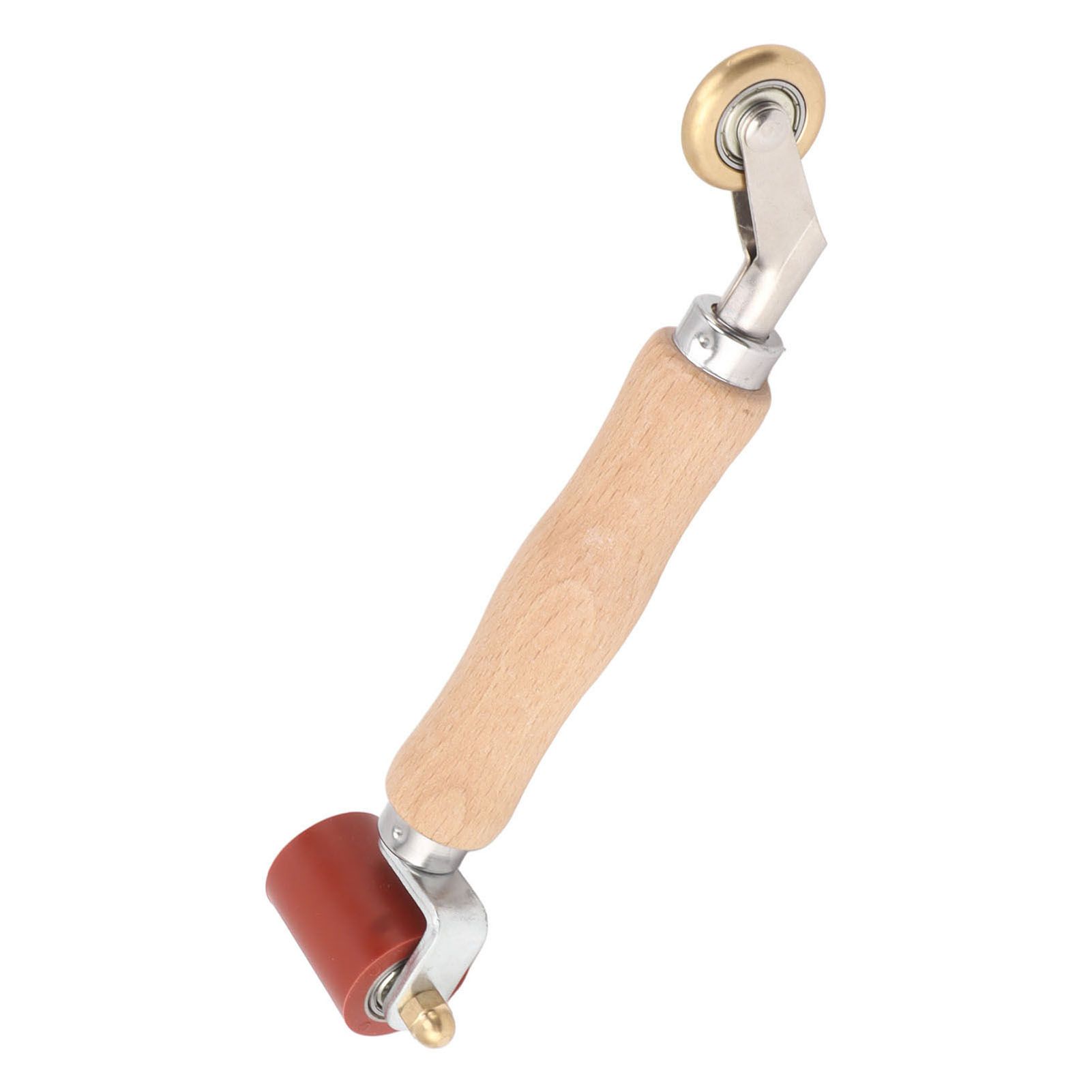 40mm Silicone Seam Roller Dual Use Brass Wheel Wood Handle Wallpaper Flat Seam Roller for PVC TPO Welding Red - Image 8