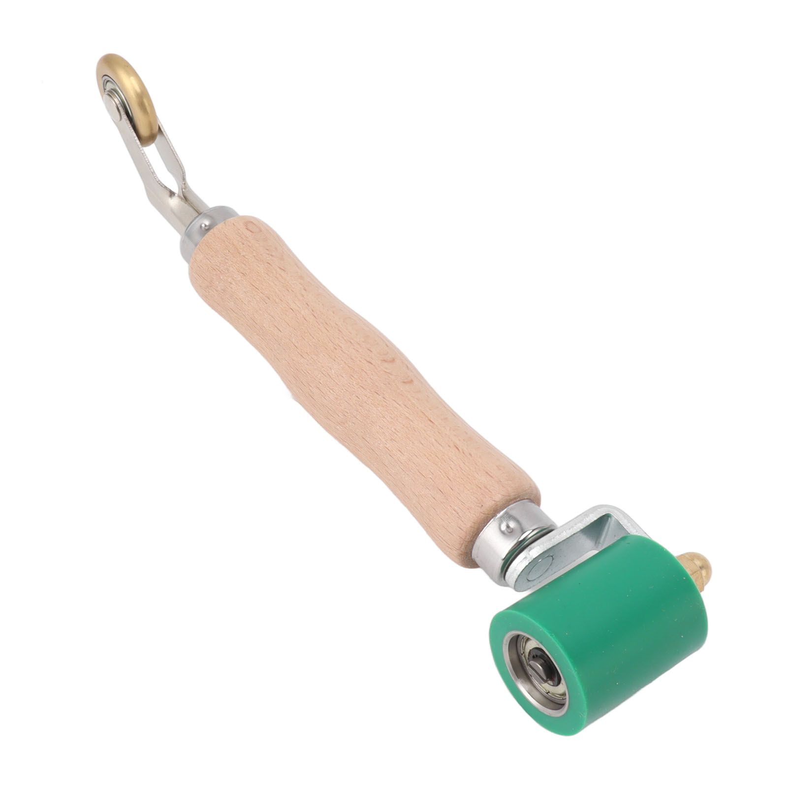 40mm Silicone Seam Roller Dual Use Brass Wheel Wood Handle Wallpaper Flat Seam Roller for PVC TPO Welding Green - Image 4
