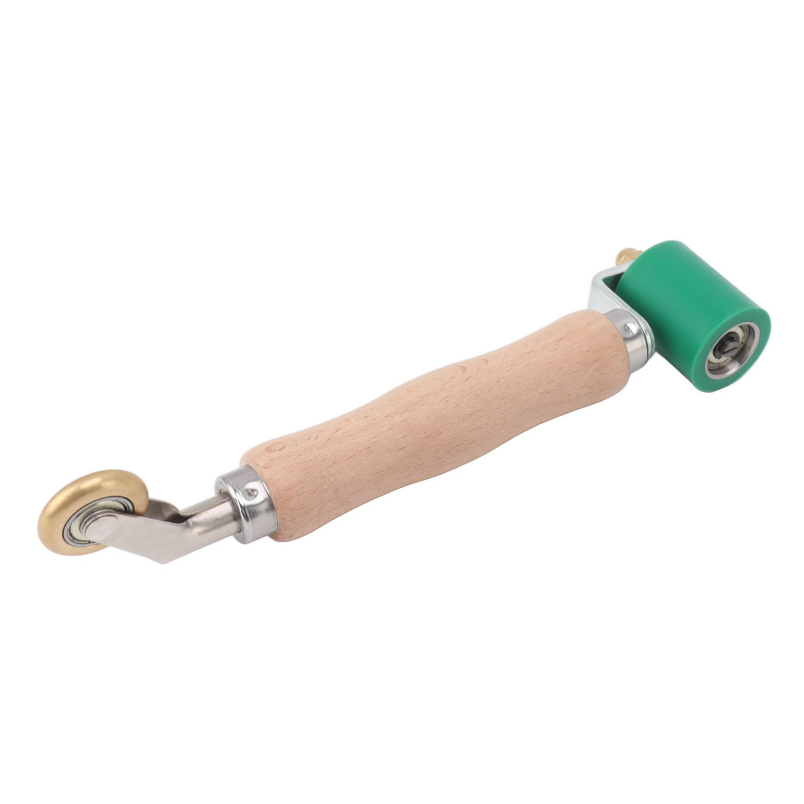 40mm Silicone Seam Roller Dual Use Brass Wheel Wood Handle Wallpaper Flat Seam Roller for PVC TPO Welding Green - Image 6
