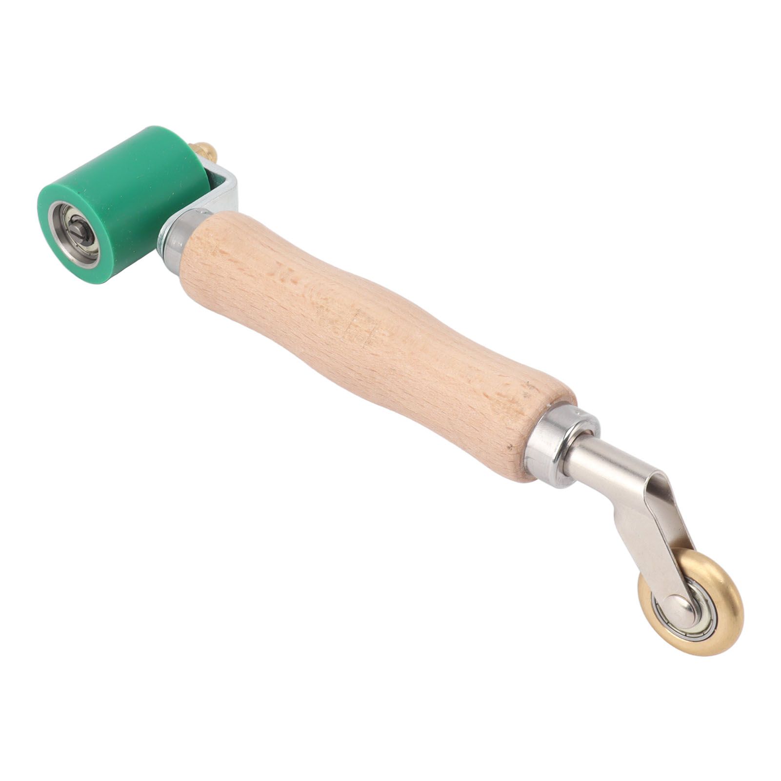 40mm Silicone Seam Roller Dual Use Brass Wheel Wood Handle Wallpaper Flat Seam Roller for PVC TPO Welding Green - Image 7