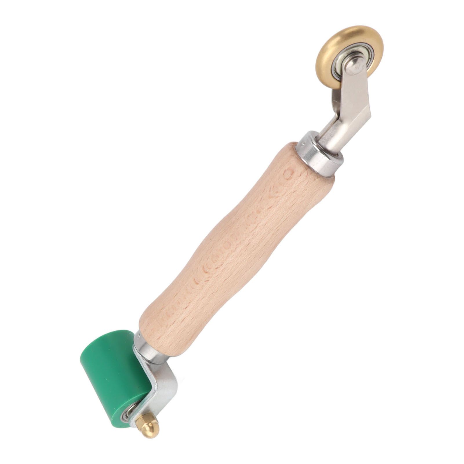 40mm Silicone Seam Roller Dual Use Brass Wheel Wood Handle Wallpaper Flat Seam Roller for PVC TPO Welding Green - Image 8