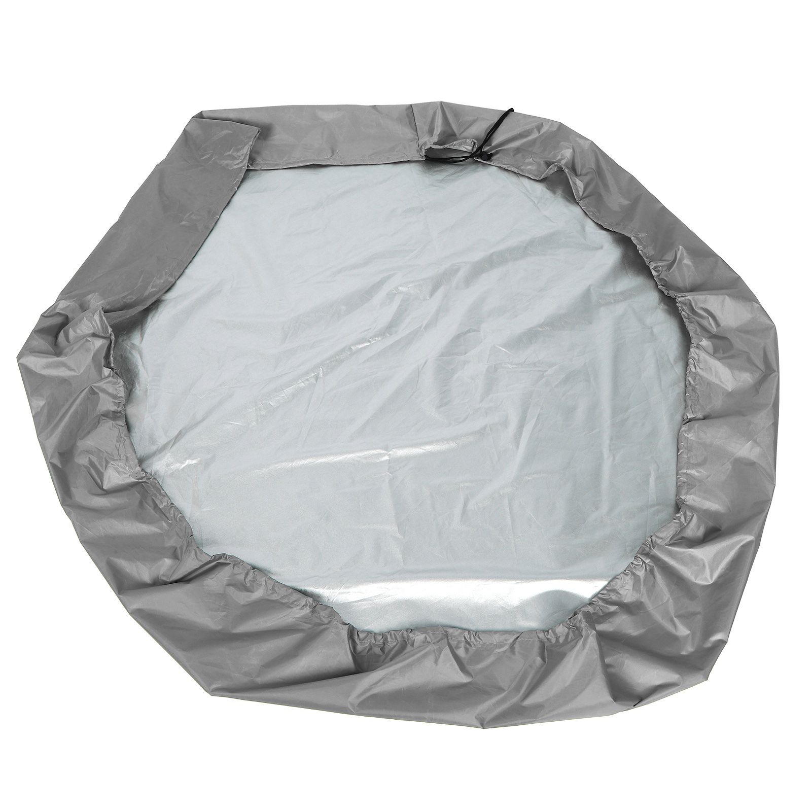 Sandbox Cover Hexagon Sandpit Sand Toys Cover Waterproof Pool Cover with Drawstring for Outdoor Garden Grey - Image 4