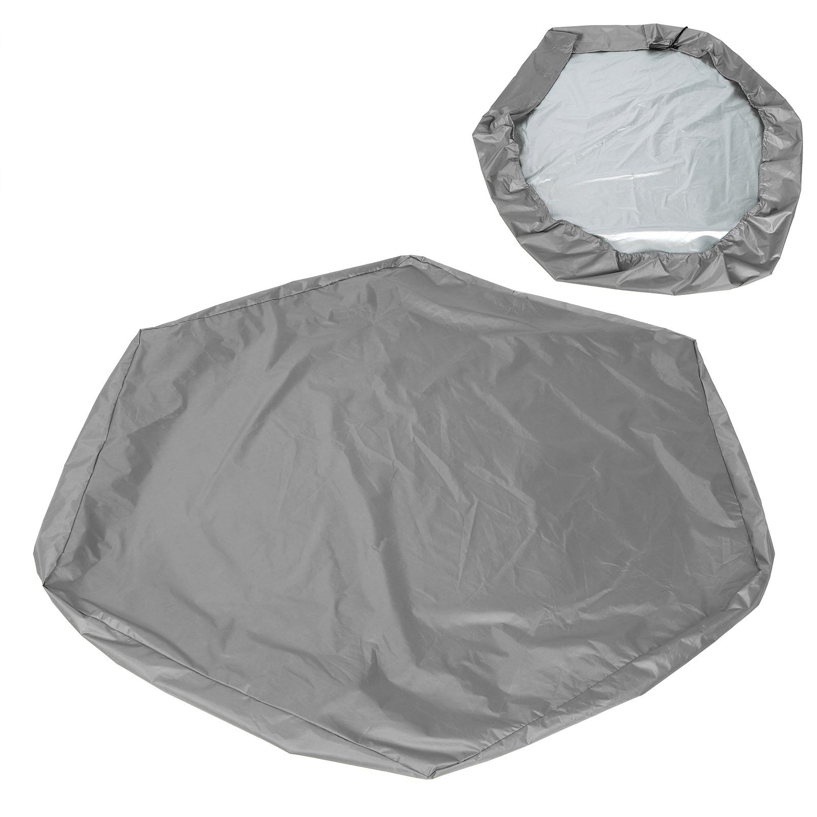 Sandbox Cover Hexagon Sandpit Sand Toys Cover Waterproof Pool Cover with Drawstring for Outdoor Garden Grey - Image 8