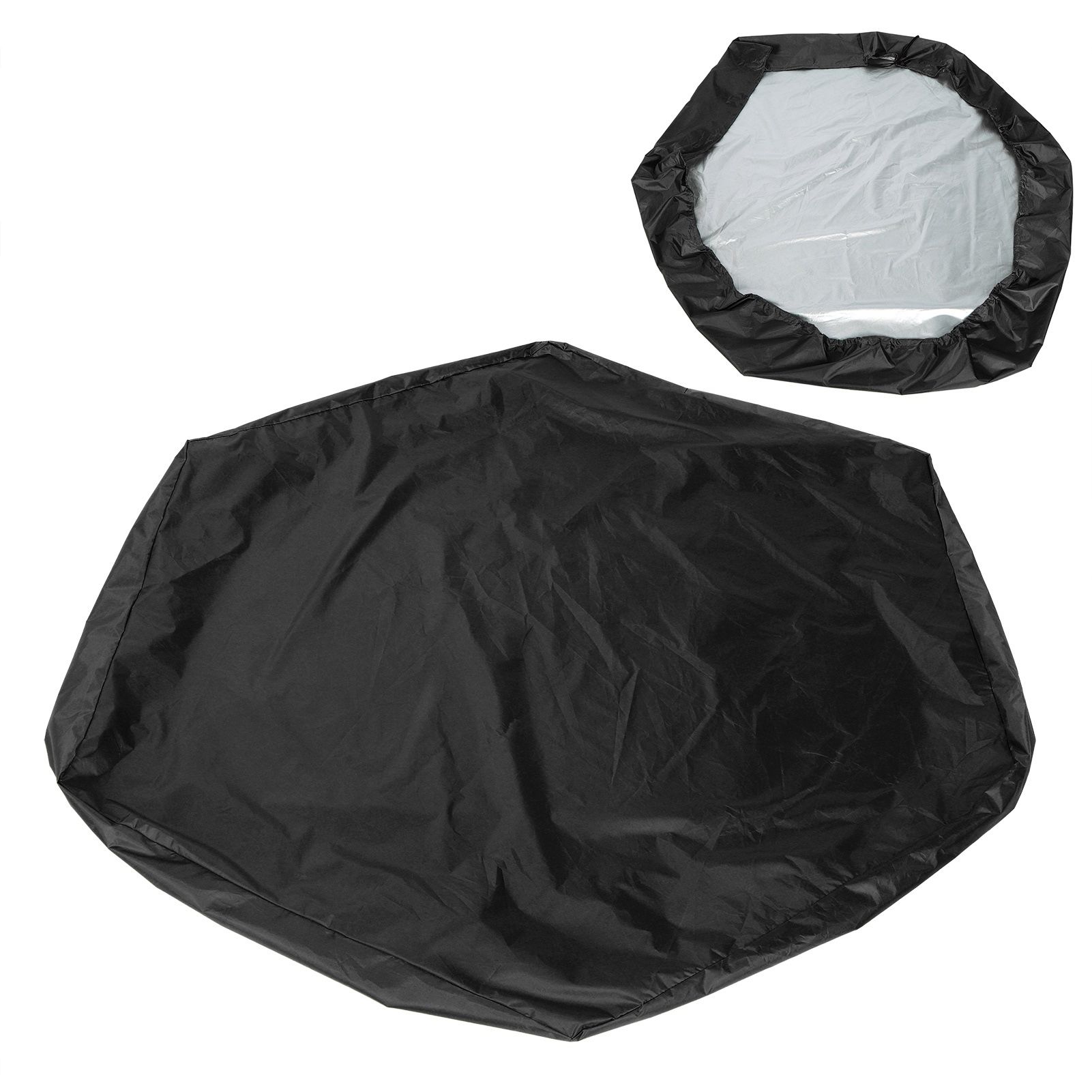 Sandbox Cover Hexagon Sandpit Sand Toys Cover Waterproof Pool Cover with Drawstring for Outdoor Garden Black - Image 8