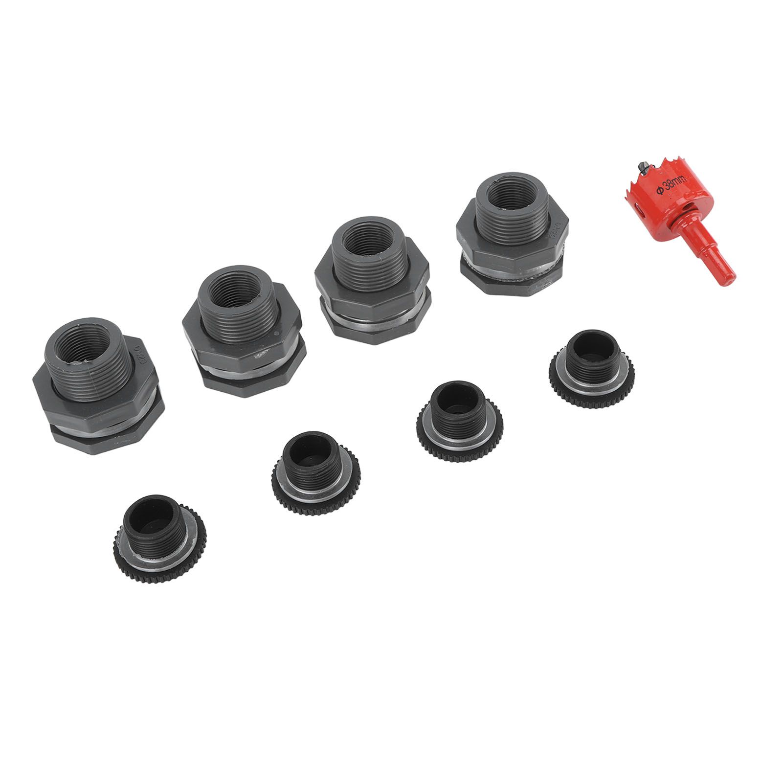 3/4 Inch Rain Barrel Bulkhead Fitting Kit with Plugs Hole Saw Tool PVC Spigot Connector Kit for Rain Barrels Water Tanks Pools Aquariums Tubs - Image 6