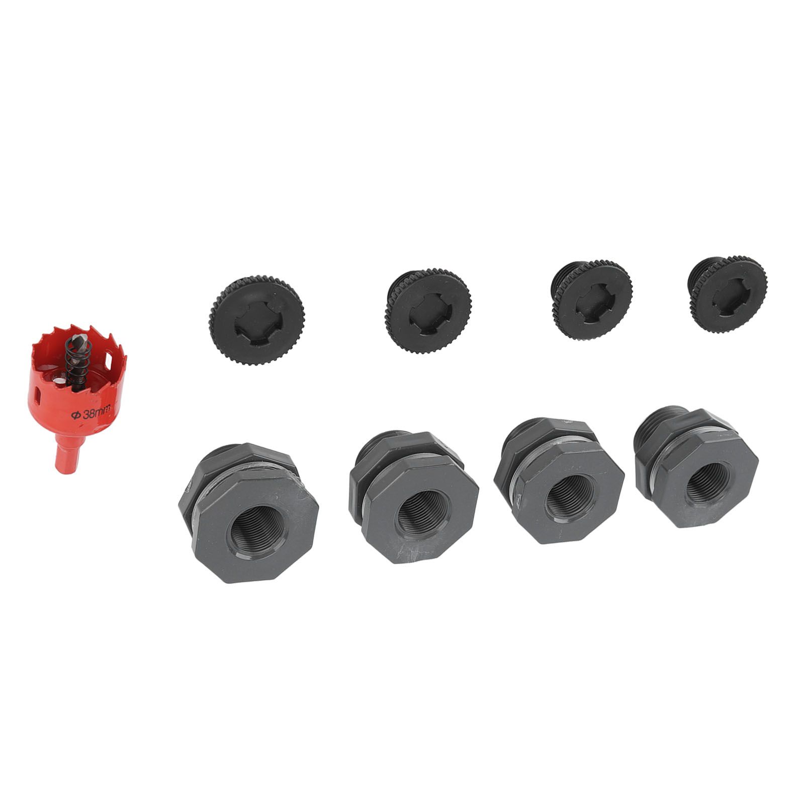 3/4 Inch Rain Barrel Bulkhead Fitting Kit with Plugs Hole Saw Tool PVC Spigot Connector Kit for Rain Barrels Water Tanks Pools Aquariums Tubs - Image 7