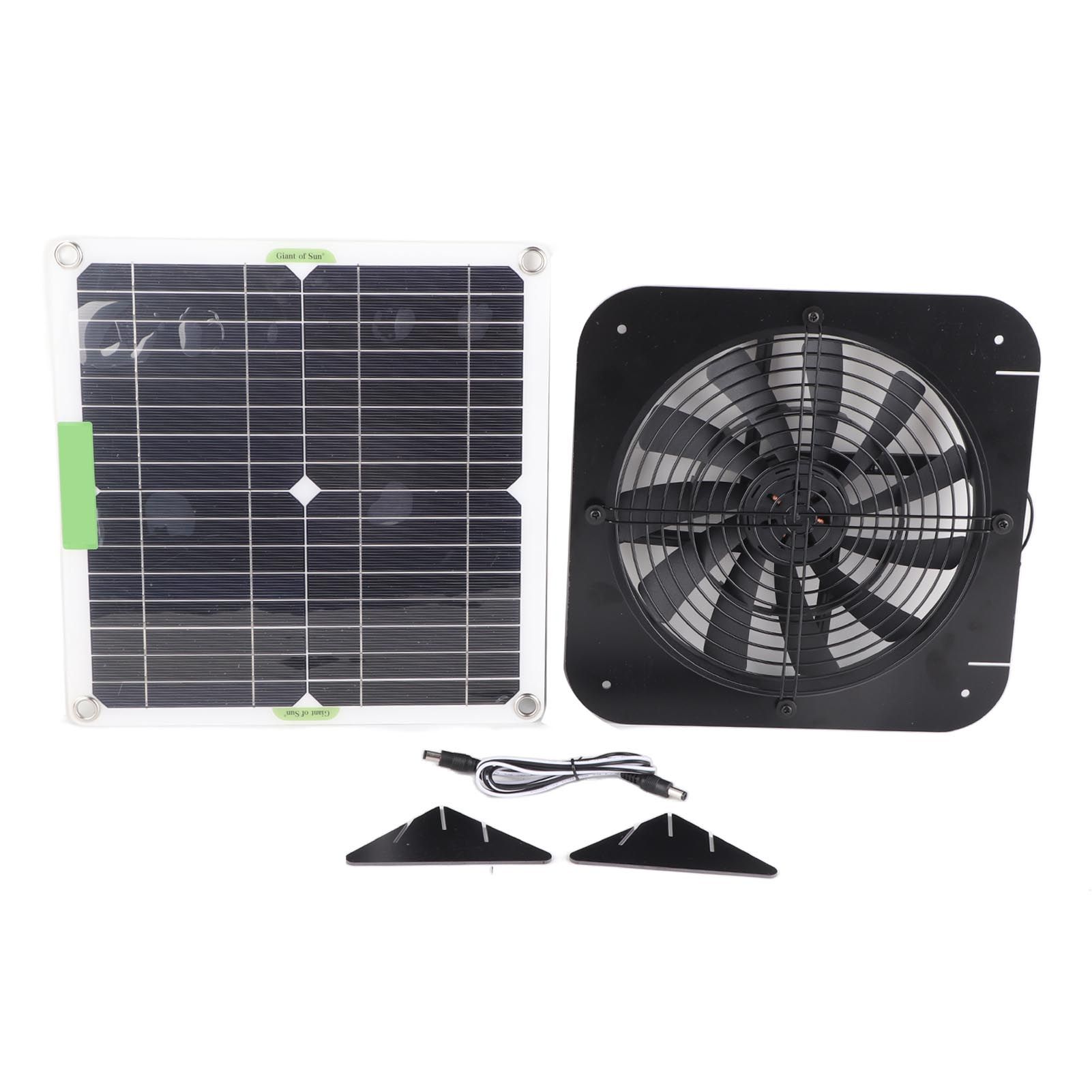 100W 18V Solar Panel Powered Exhaust Fan 13.5 Inch Solar Powered Attic Ventilator for Pet House Chicken Coop RV Greenhouse - Image 1
