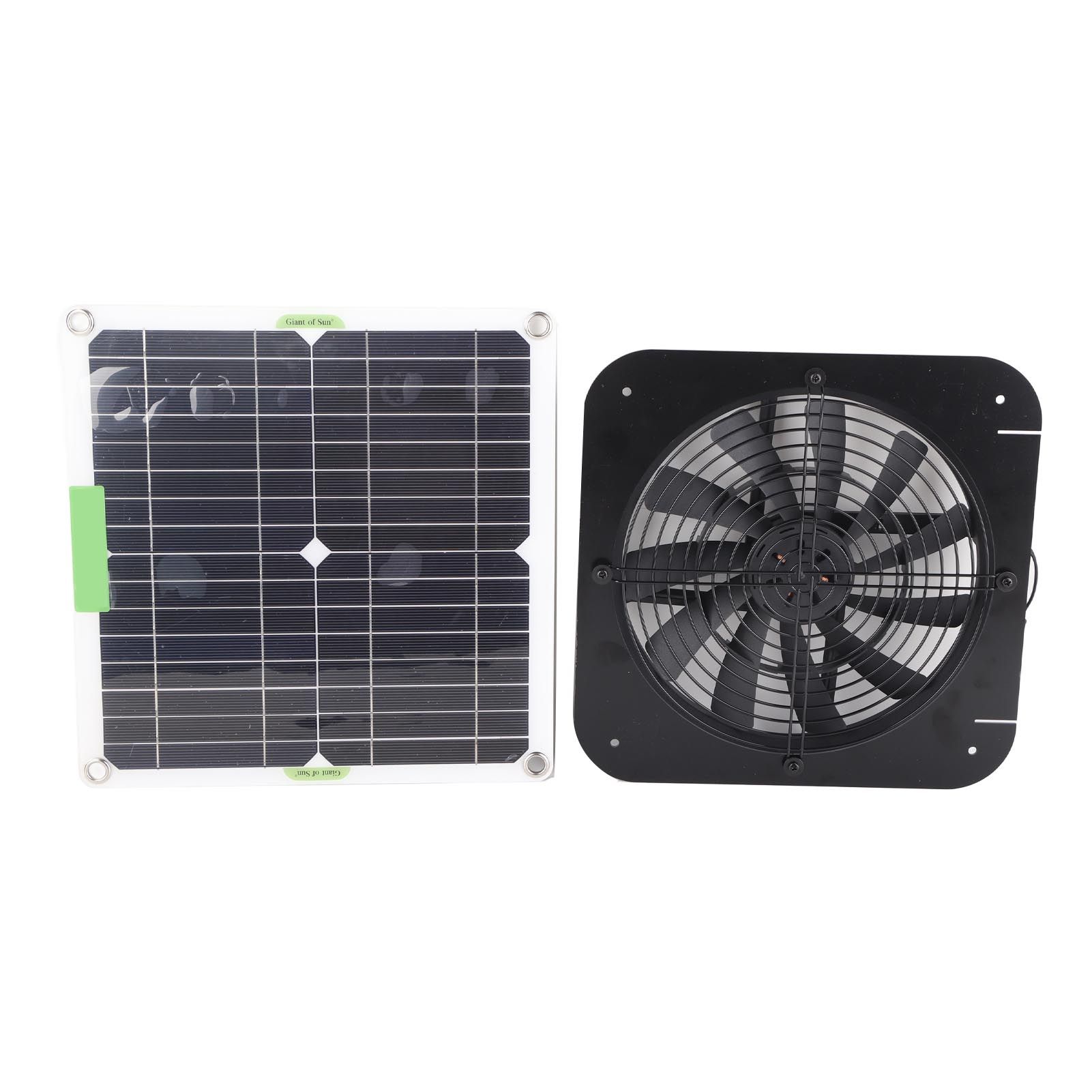 100W 18V Solar Panel Powered Exhaust Fan 13.5 Inch Solar Powered Attic Ventilator for Pet House Chicken Coop RV Greenhouse - Image 2