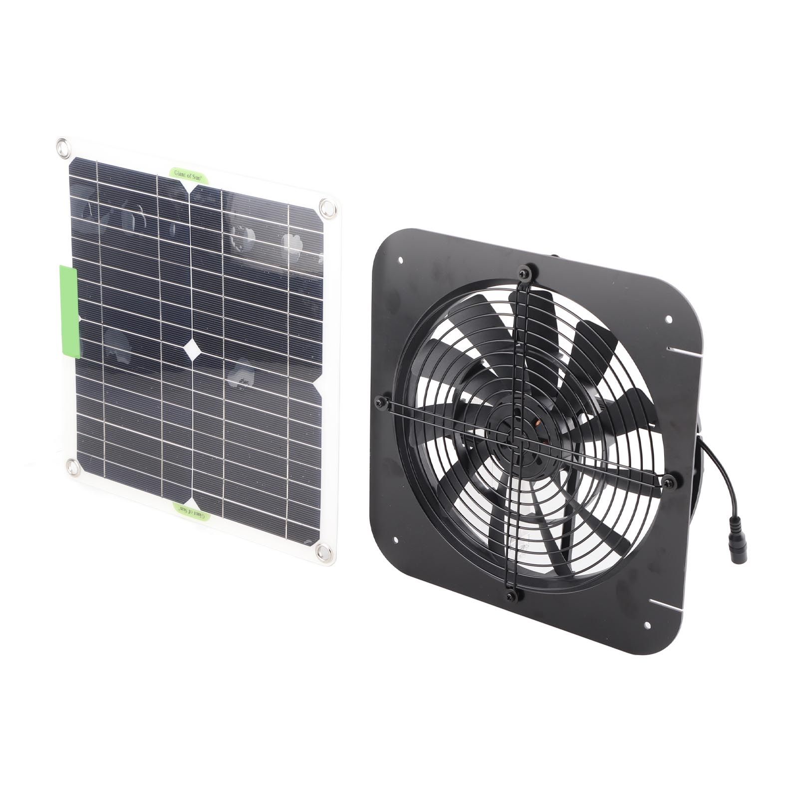 100W 18V Solar Panel Powered Exhaust Fan 13.5 Inch Solar Powered Attic Ventilator for Pet House Chicken Coop RV Greenhouse - Image 3