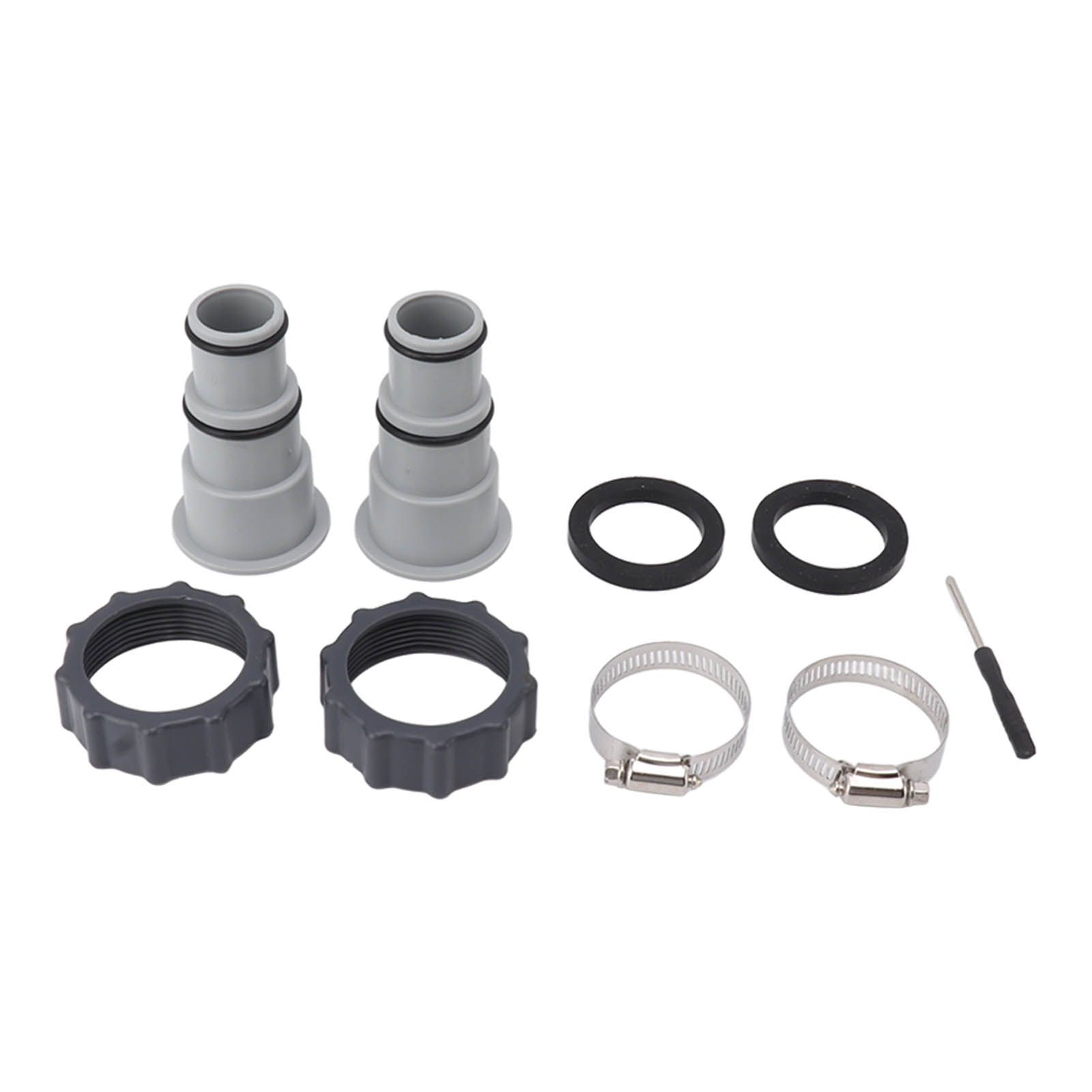 2PCS Pool Hose Adapter with Collar Replacement Threaded Connection Pump Hose Adapter for Intex Fit ARU - Image 1