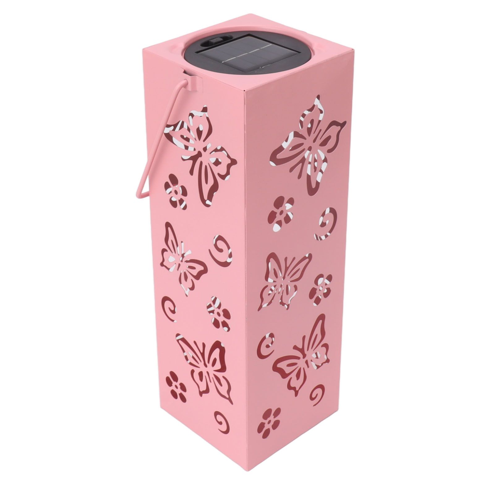 Outdoor Solar Lantern LED Light Automatic On Waterproof Decorative Lamp for Garden Backyard Pink - Image 1