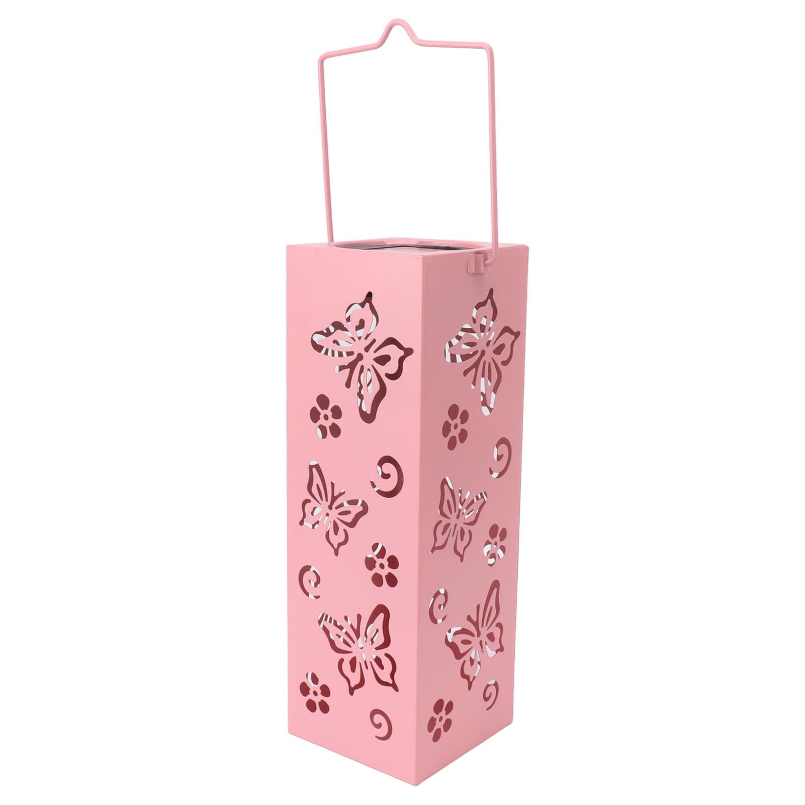 Outdoor Solar Lantern LED Light Automatic On Waterproof Decorative Lamp for Garden Backyard Pink - Image 4