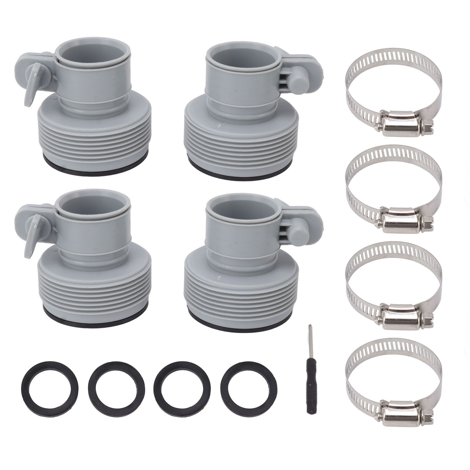 Type B Hose Adapter with Collar Replacement for Intex FIT ARU Threaded Pumps Type B Pool Clamp On Fittings Converter Pool Accessory - Image 1