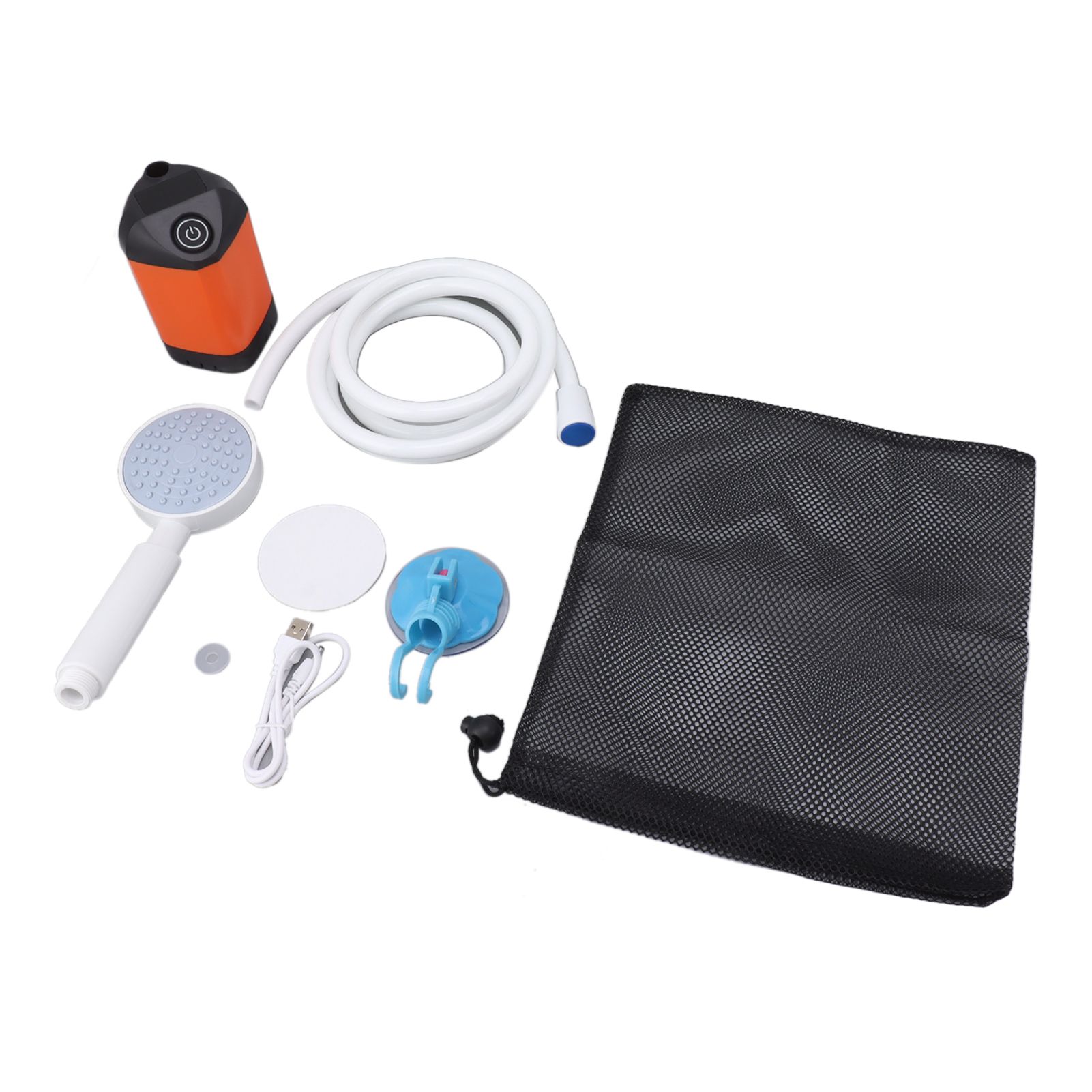 Electric Outdoor Camping Shower 10W 4800MAH 5V 2A Electric Pressure Outdoor Shower for Surfing Diving Orange - Image 1