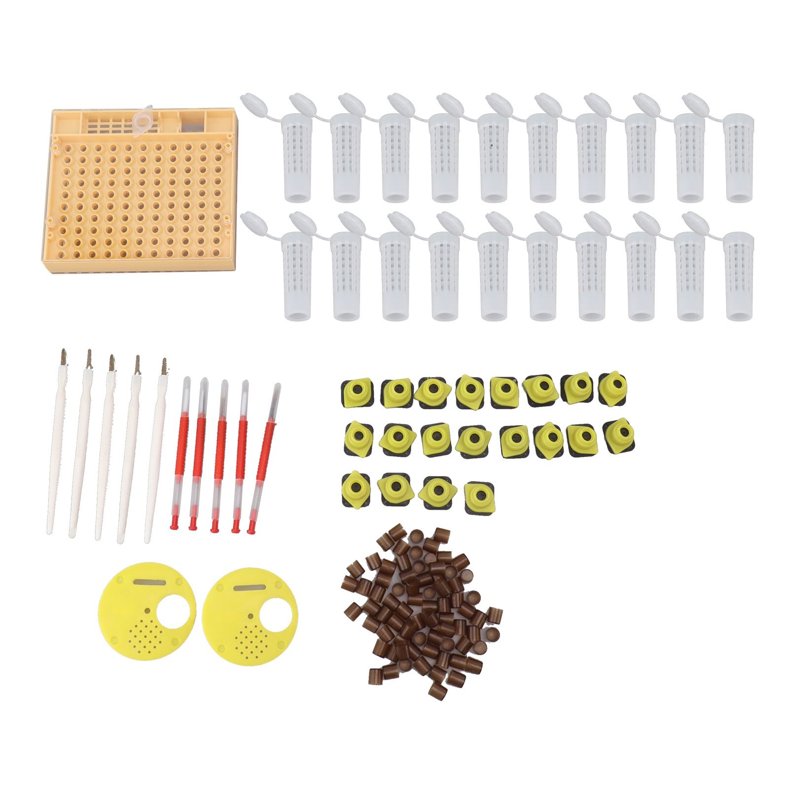 Queen Bee Rearing System Plastic Breeding Cell Cup Kit Beekeeping Grafting Equipments Supplies - Image 1