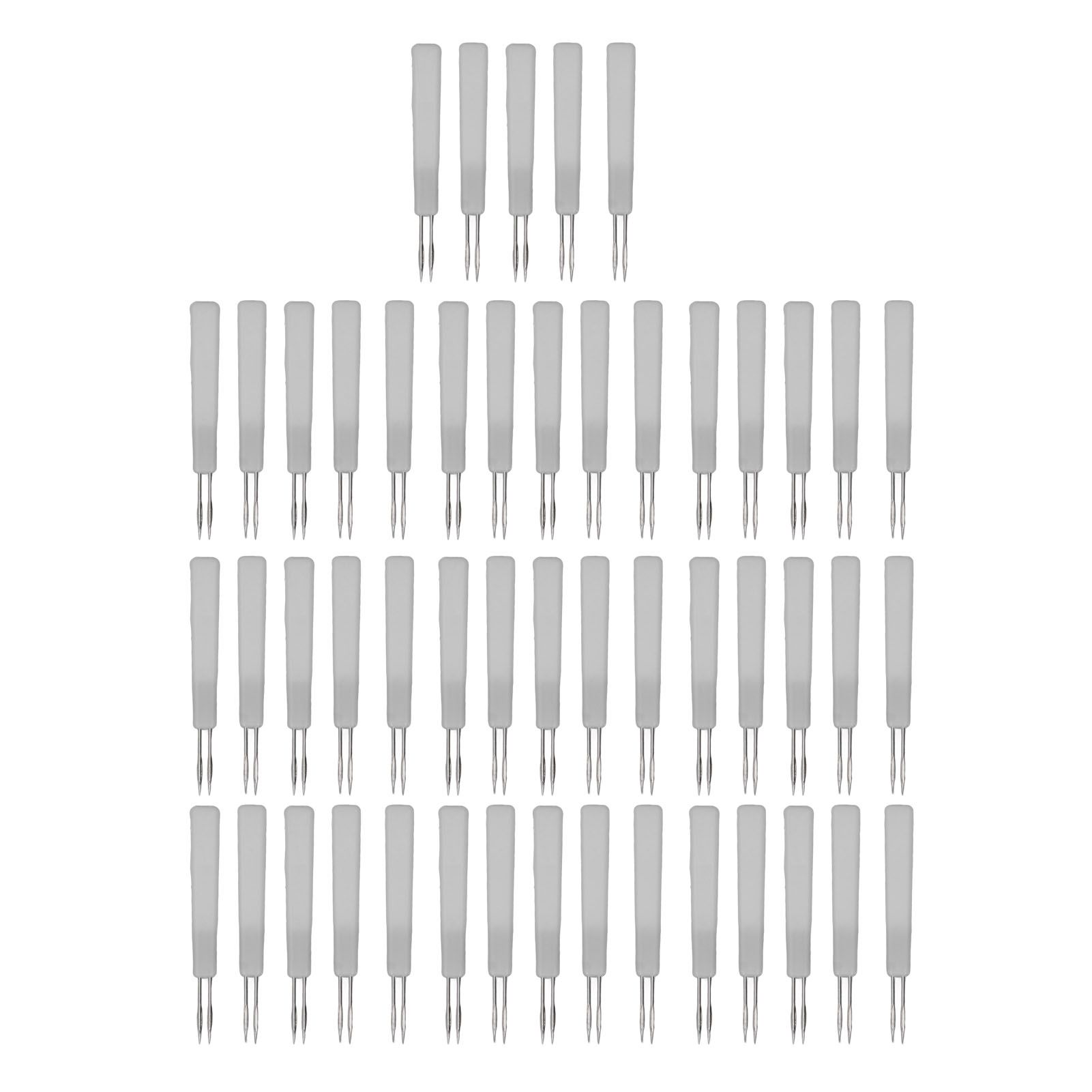 50Pcs Chicken Poultry Double Needle Thorn Pox Needle Chicken Vaccination Needle Poultry Breeding Equipment White - Image 1