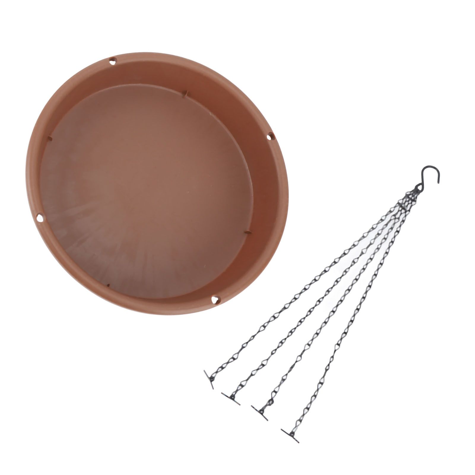 Bird Bath Hanging Bird Feeder Round Plastic Hanging Bird Feeder Tray Outdoor Bird Bath Tray Brown - Image 4
