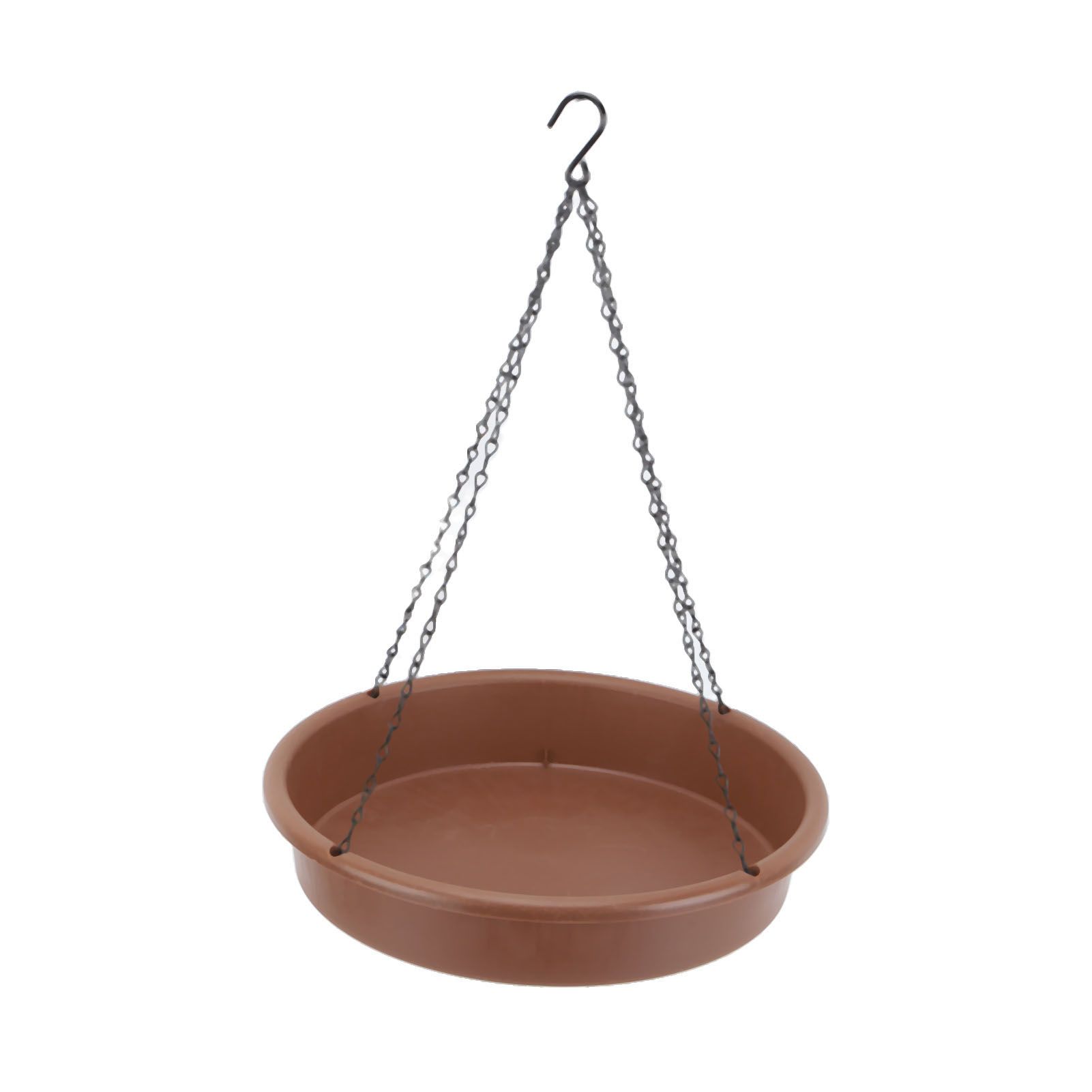 Bird Bath Hanging Bird Feeder Round Plastic Hanging Bird Feeder Tray Outdoor Bird Bath Tray Brown - Image 5