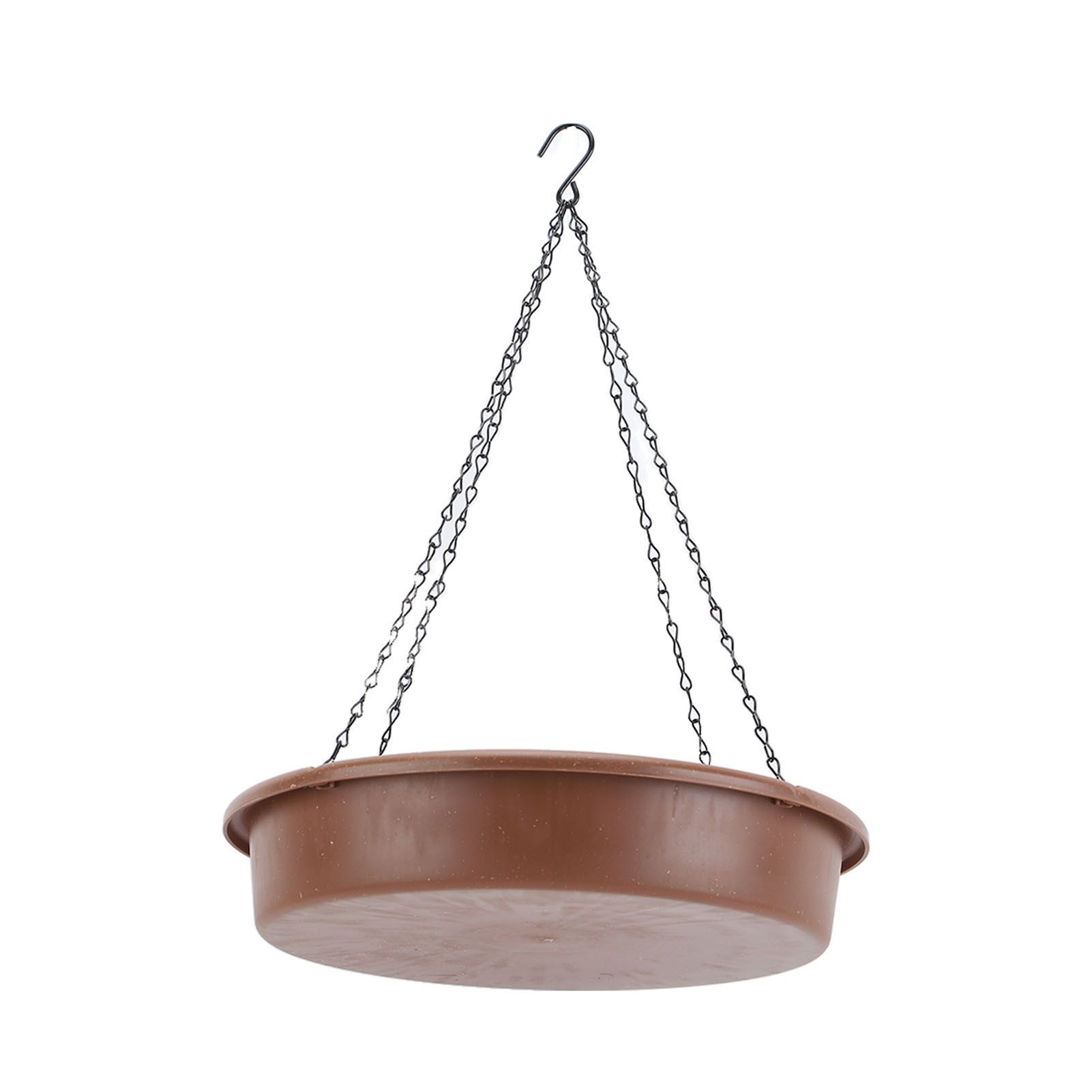 Bird Bath Hanging Bird Feeder Round Plastic Hanging Bird Feeder Tray Outdoor Bird Bath Tray Brown - Image 7