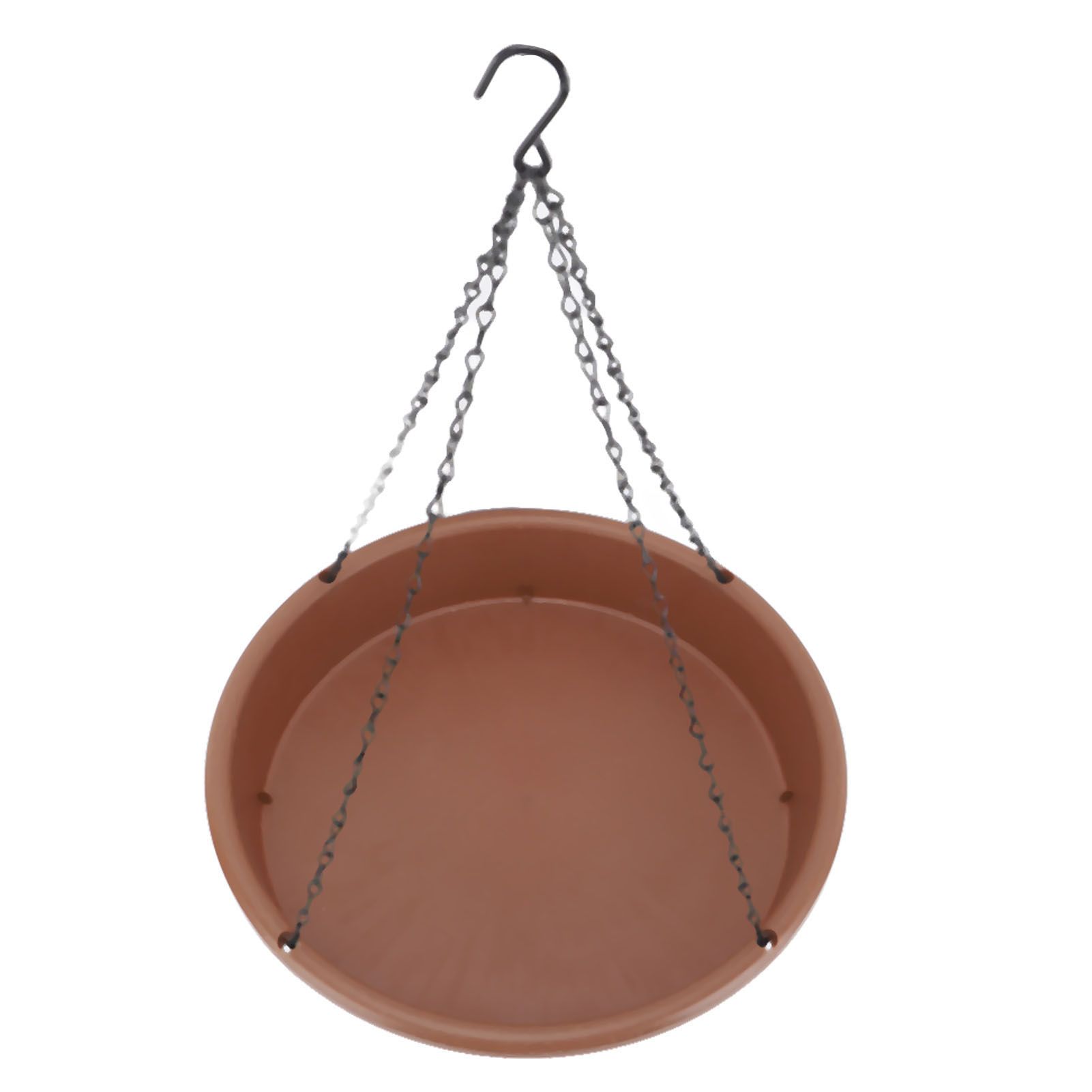 Bird Bath Hanging Bird Feeder Round Plastic Hanging Bird Feeder Tray Outdoor Bird Bath Tray Brown - Image 8