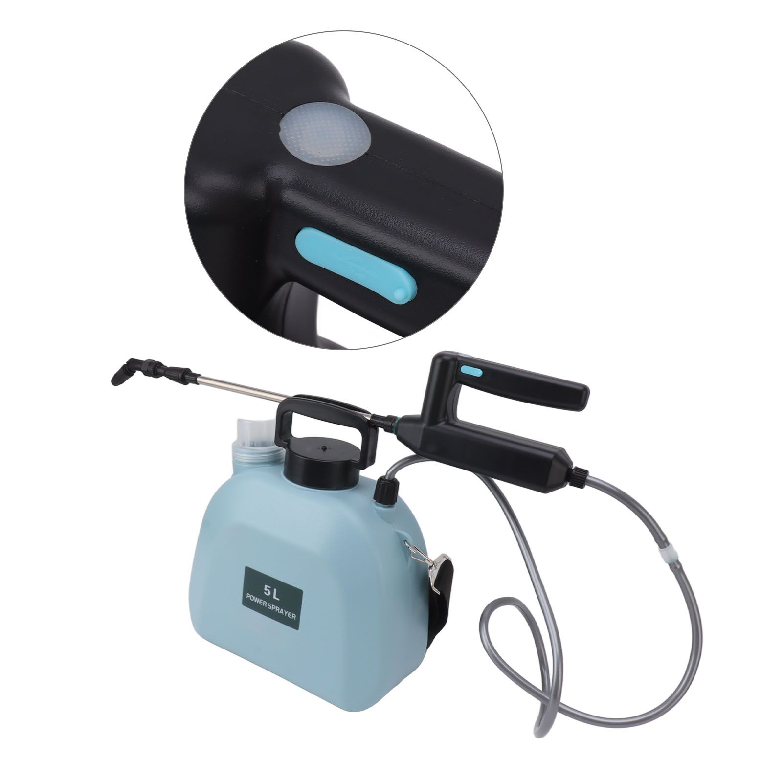 Electric Sprayer Battery Powered Widen Slip Resistant Handle Backpack Weed Sprayer for Plants Flowers Agricultural 5L Blue - Image 8