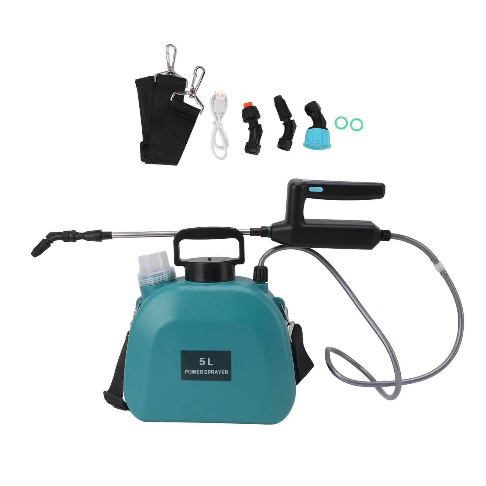 Electric Sprayer Battery Powered Widen Slip Resistant Handle Backpack Weed Sprayer for Plants Flowers Agricultural 5L Green - Image 1