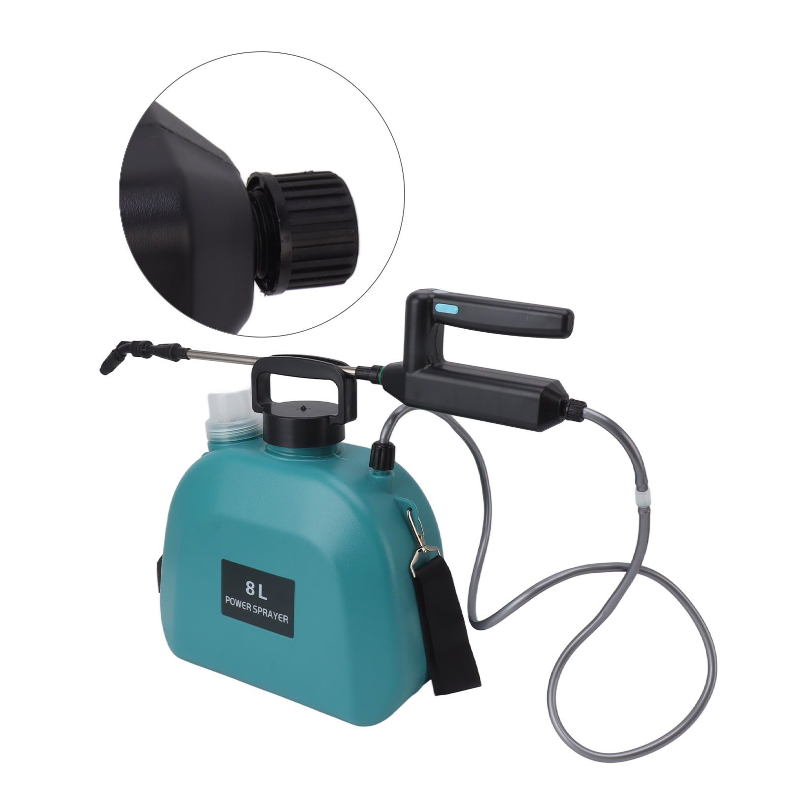 8L Electric Sprayer Slip Resistant Handle 2000mAh Battery Powered Sprayer with Shoulder Strap for Household Green - Image 7