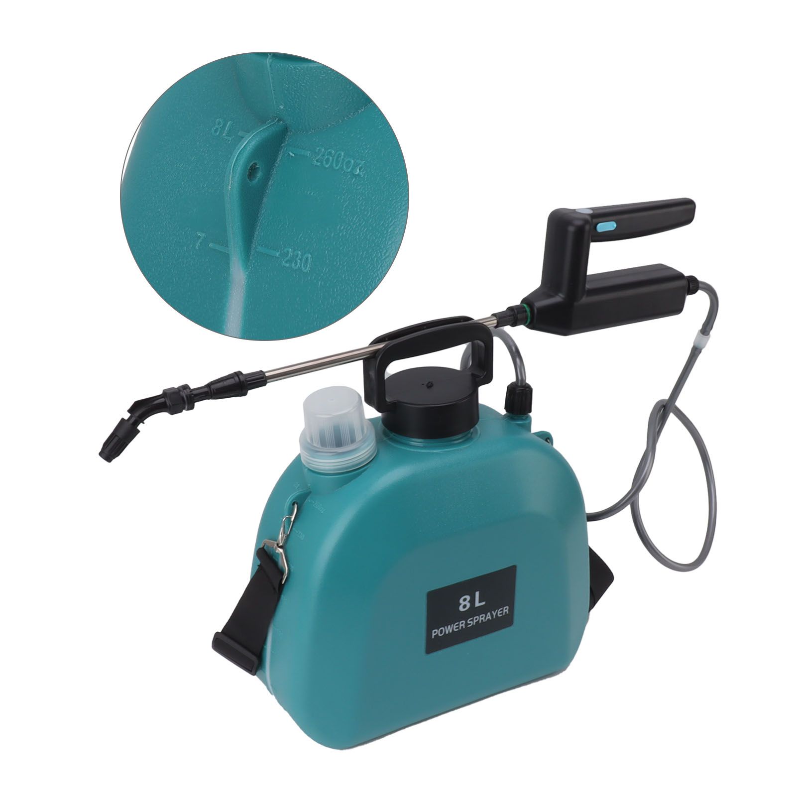8L Electric Sprayer Slip Resistant Handle 2000mAh Battery Powered Sprayer with Shoulder Strap for Household Green - Image 8